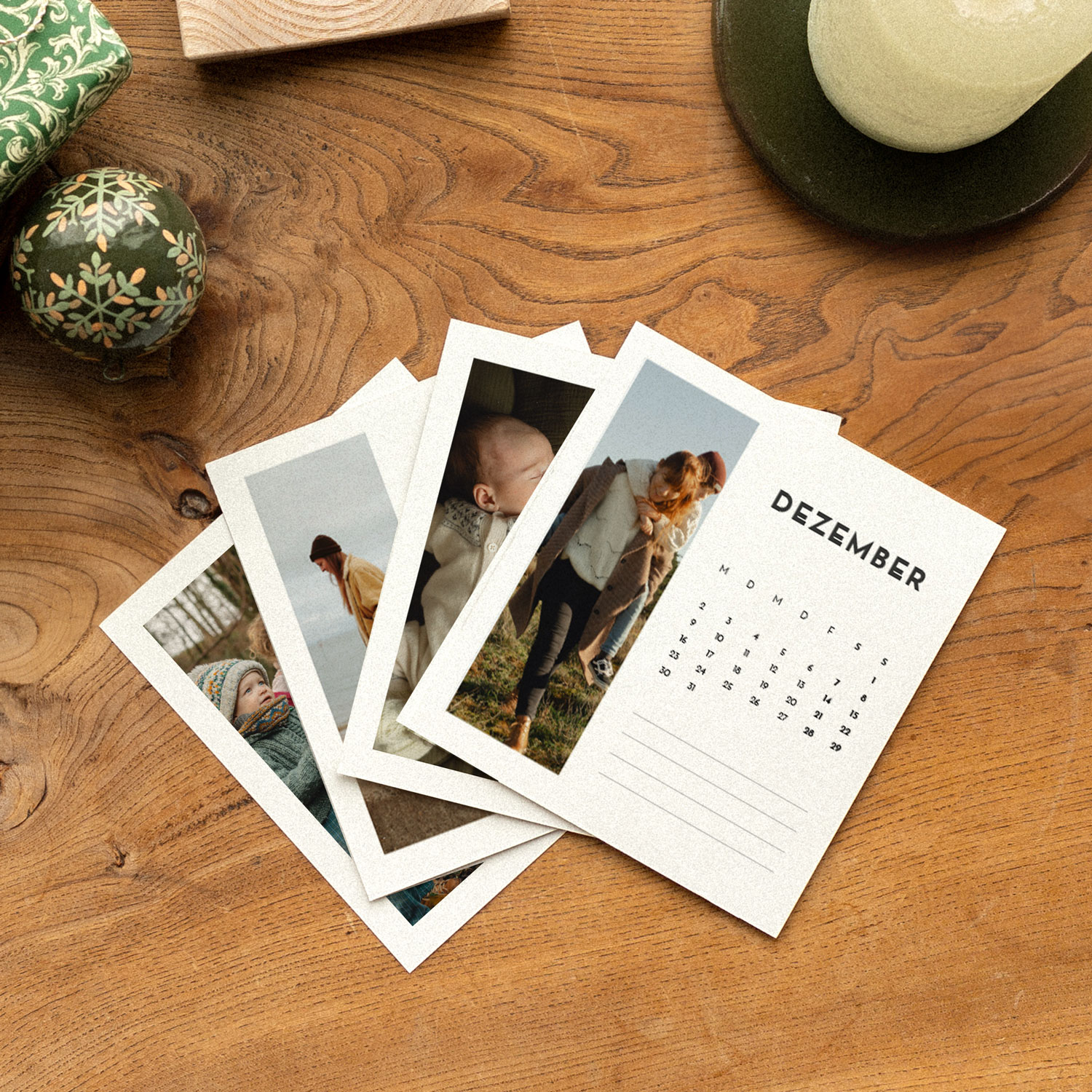 Tischkalender mit Holzfuß Raffinesse Fotos