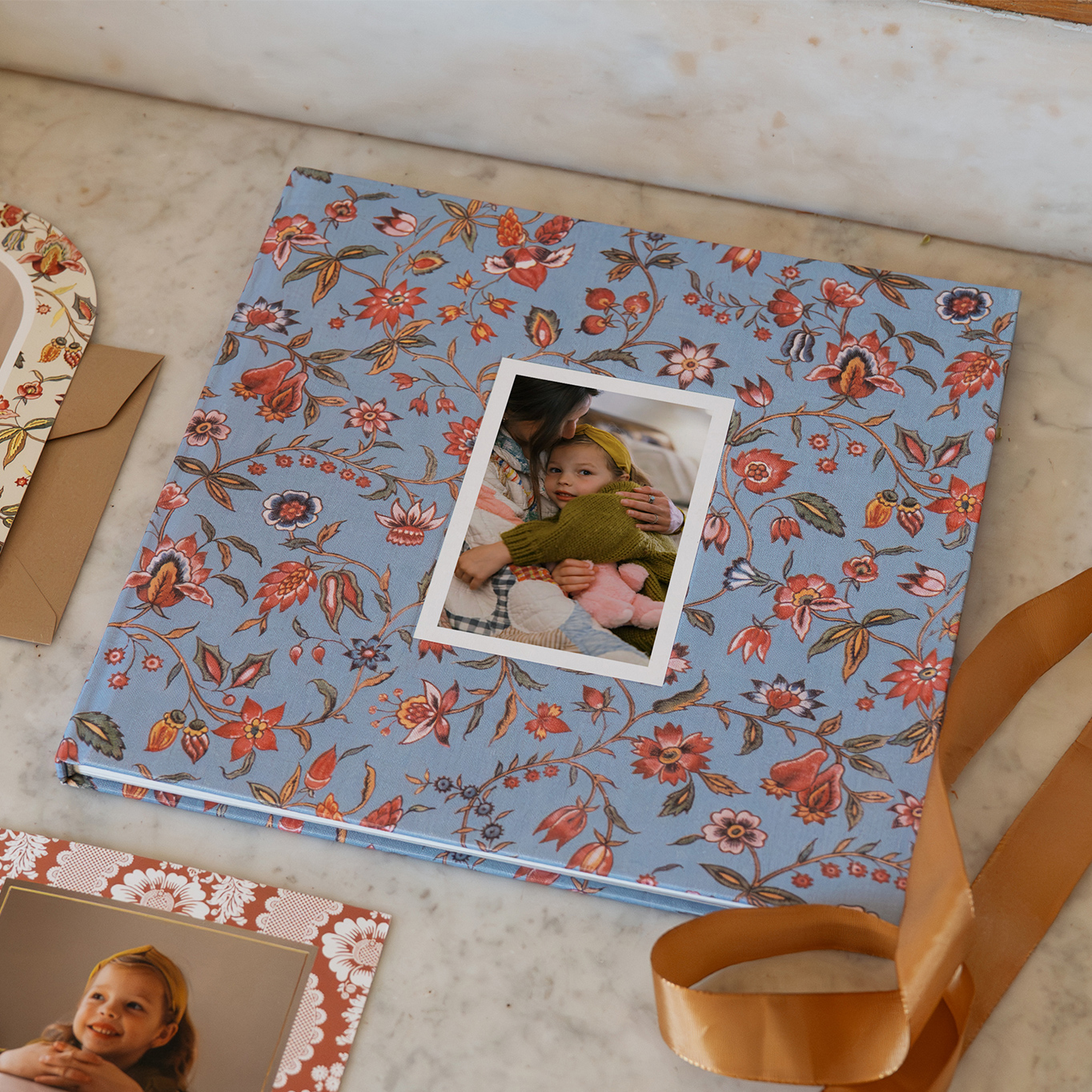 Fotobuch mit Stoffeinband Guirlande florale