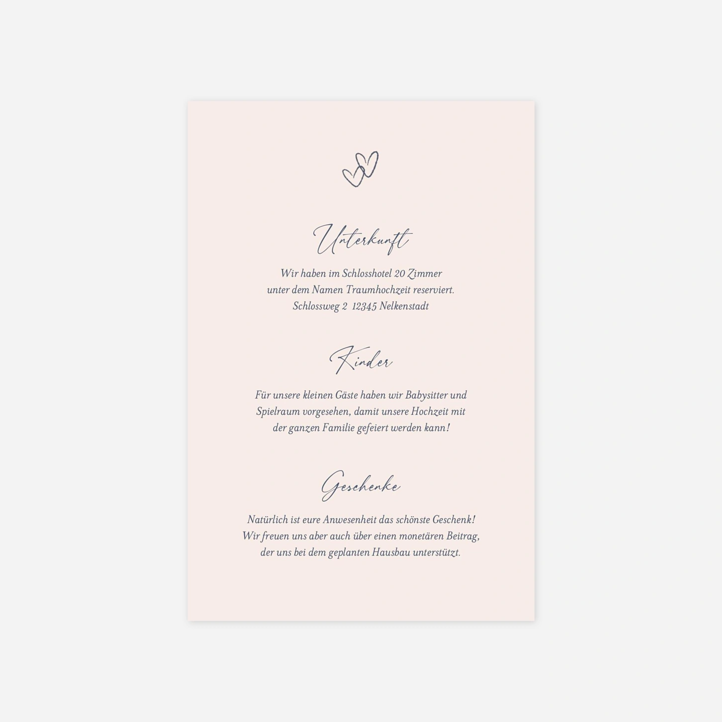 Hochzeit Mini-Einladungskarte An deiner Seite