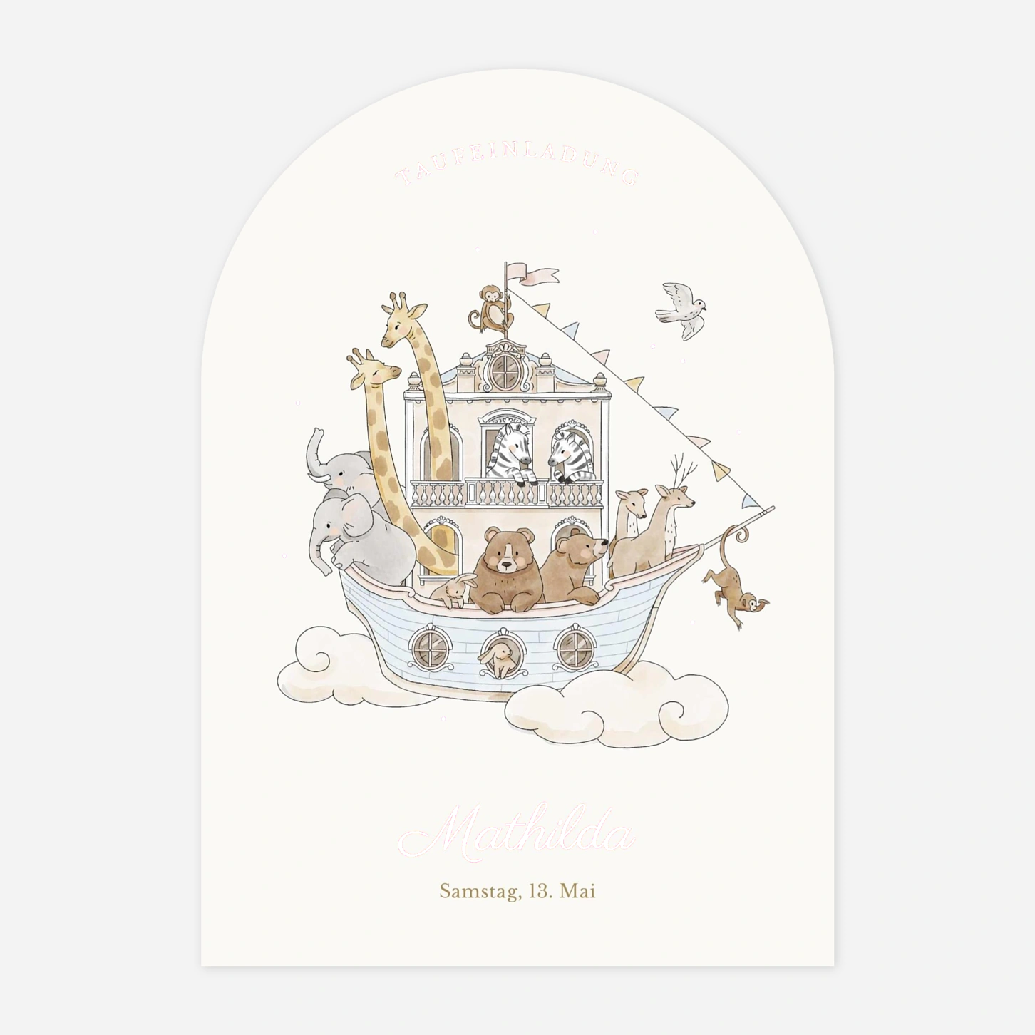 Taufeinladung Arche der Wunderwelt