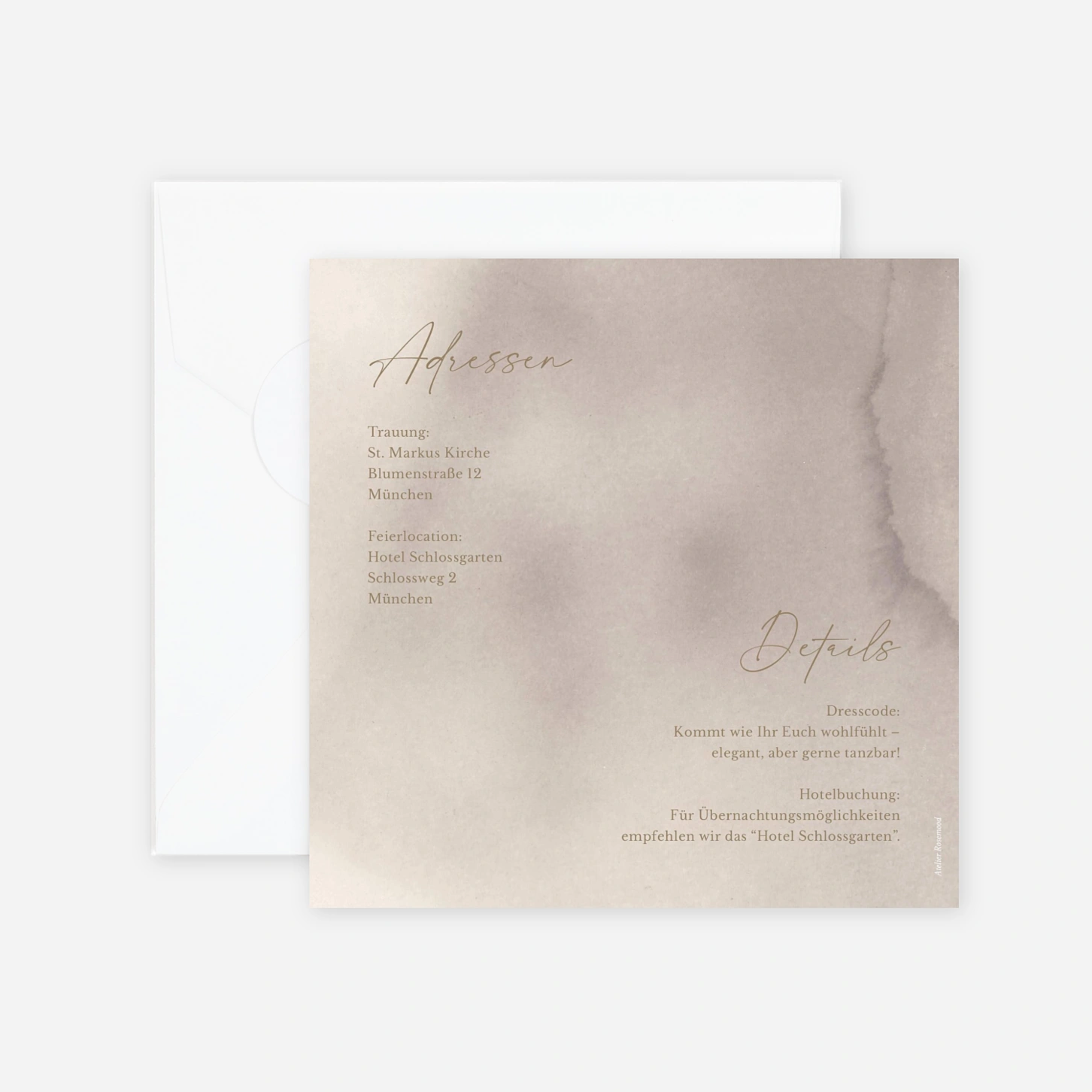 Hochzeitseinladung Aquarellpoesie