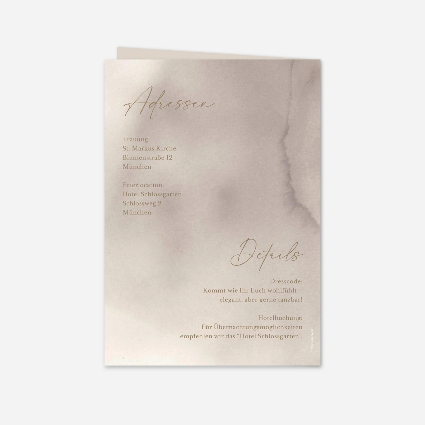 Hochzeitseinladung Aquarellpoesie
