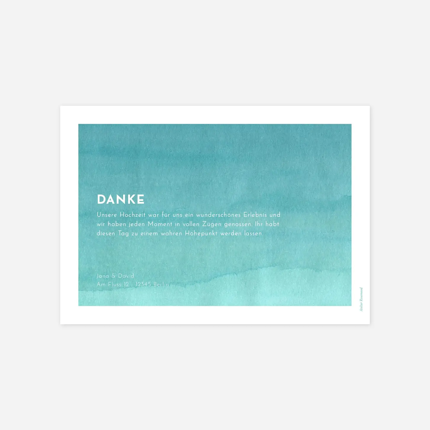 Dankeskarte Hochzeit Aquarell