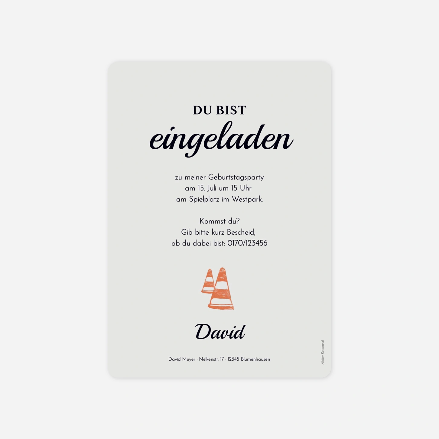 Kindergeburtstagseinladung Kleiner Bauheld
