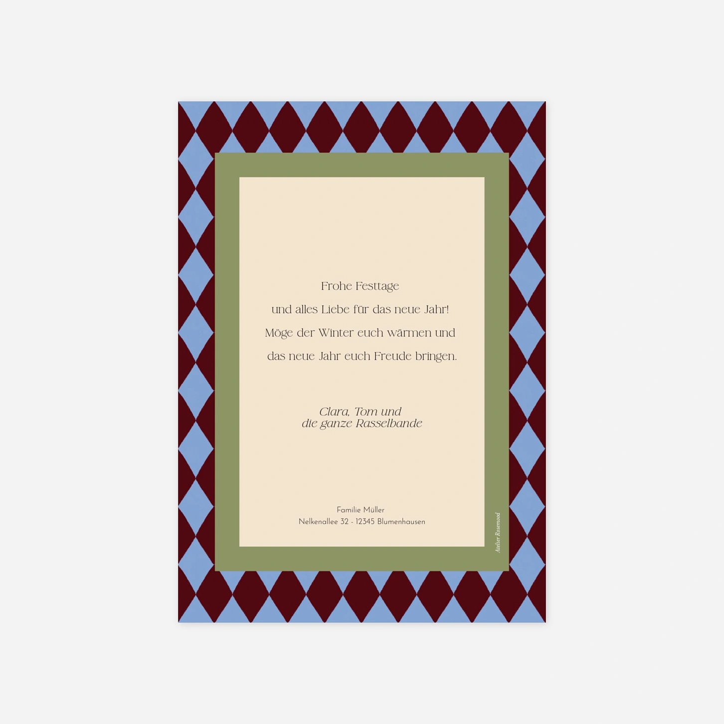 Weihnachtskarte Bunte Feiertage