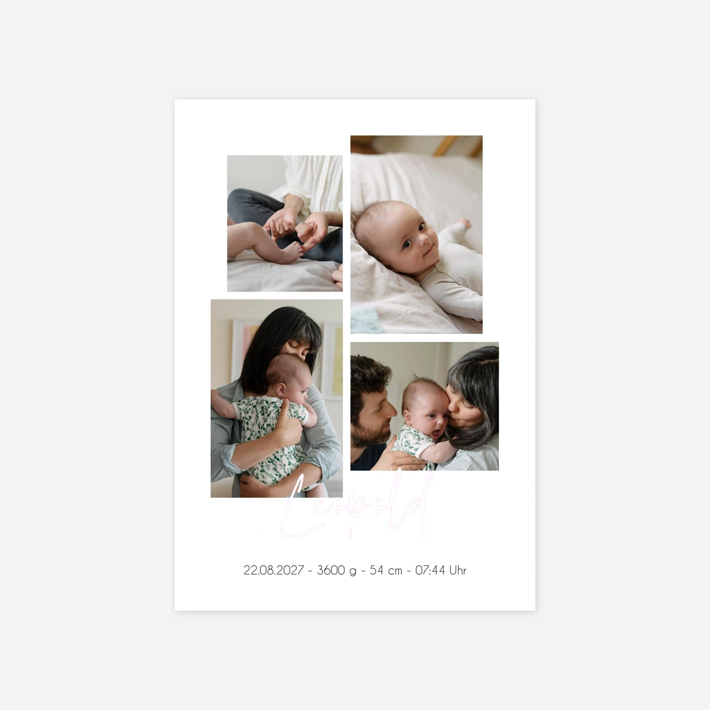 Geburtskarte Baby Fotos