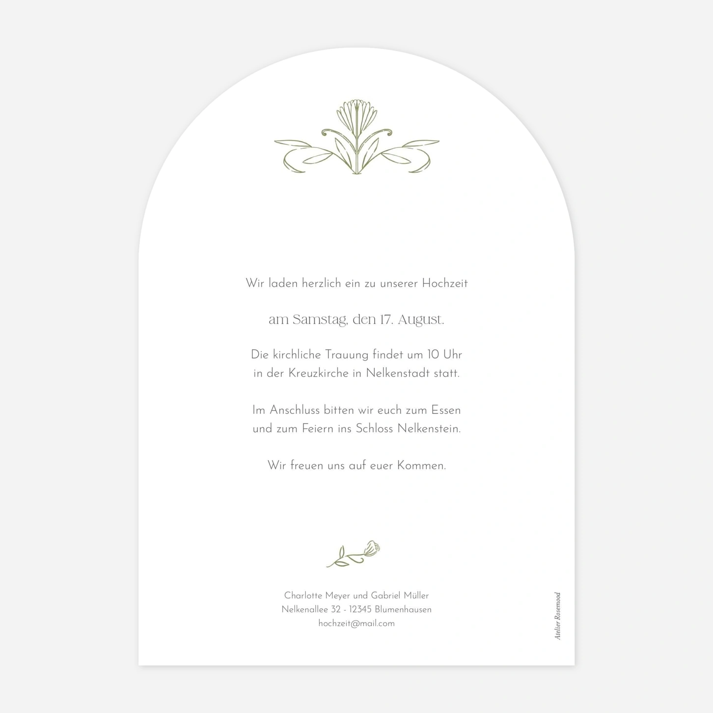 Hochzeitseinladung Botanischer Garten