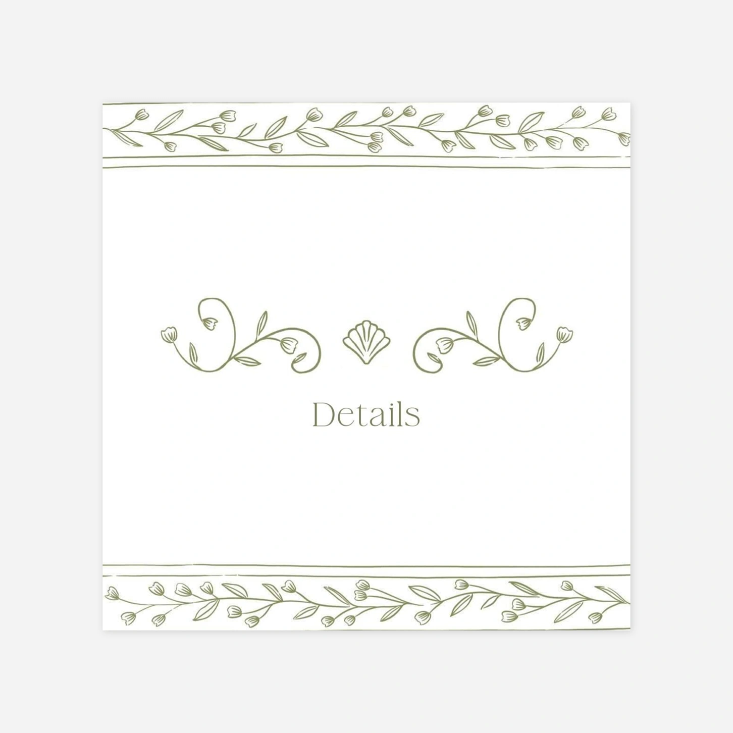 Hochzeit Mini-Einladungskarte Botanischer Garten