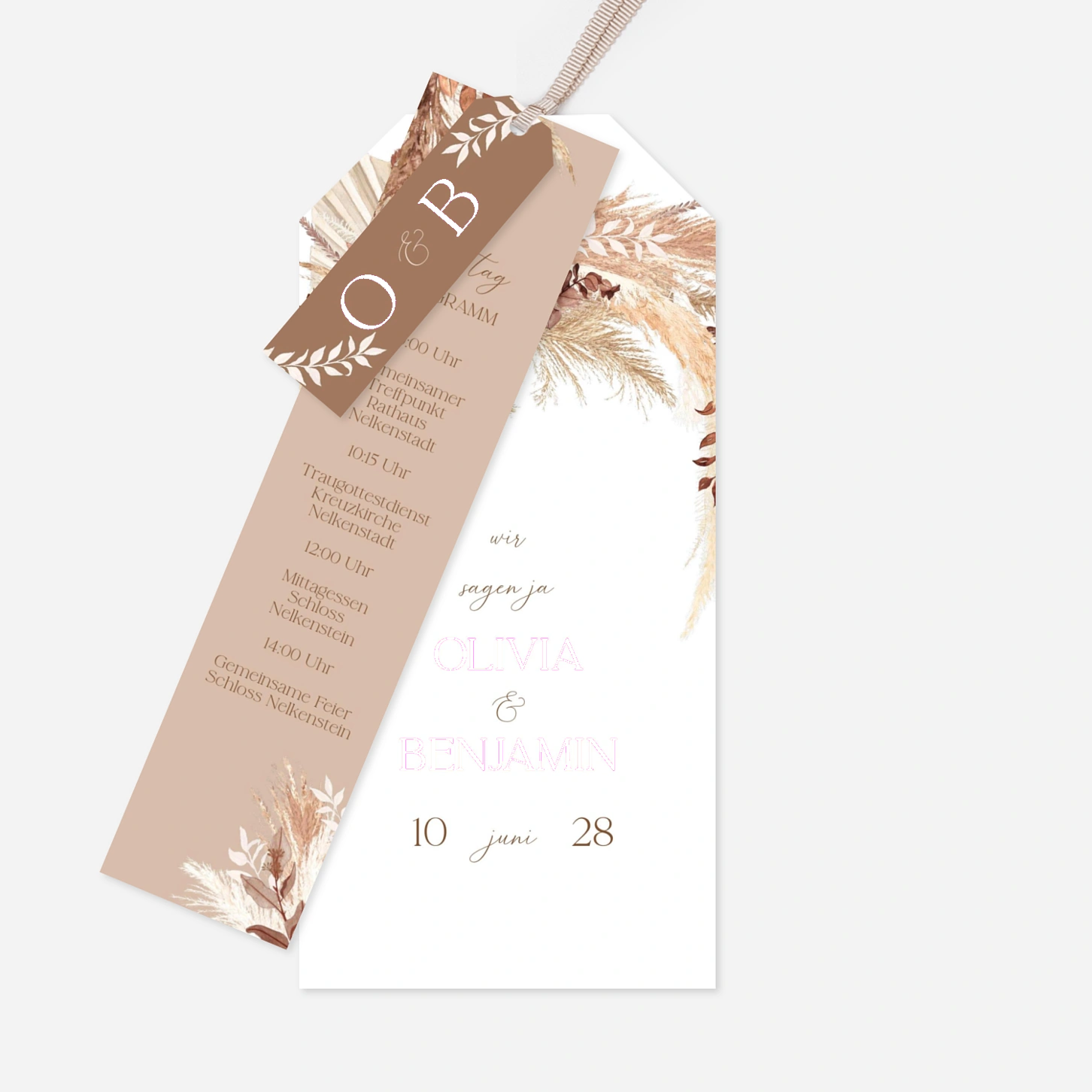 Hochzeitseinladung Sanftes Bouquet