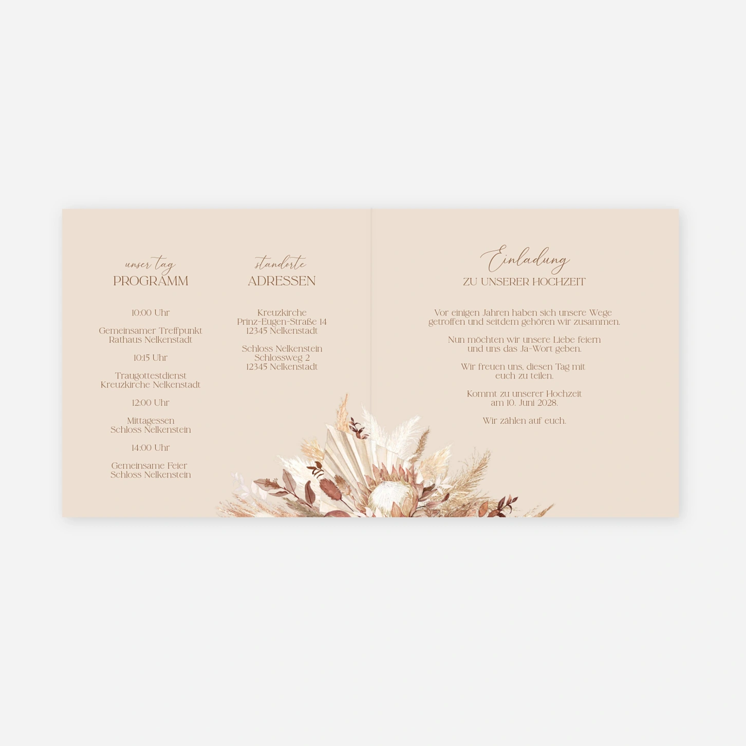 Hochzeitseinladung Sanftes Bouquet
