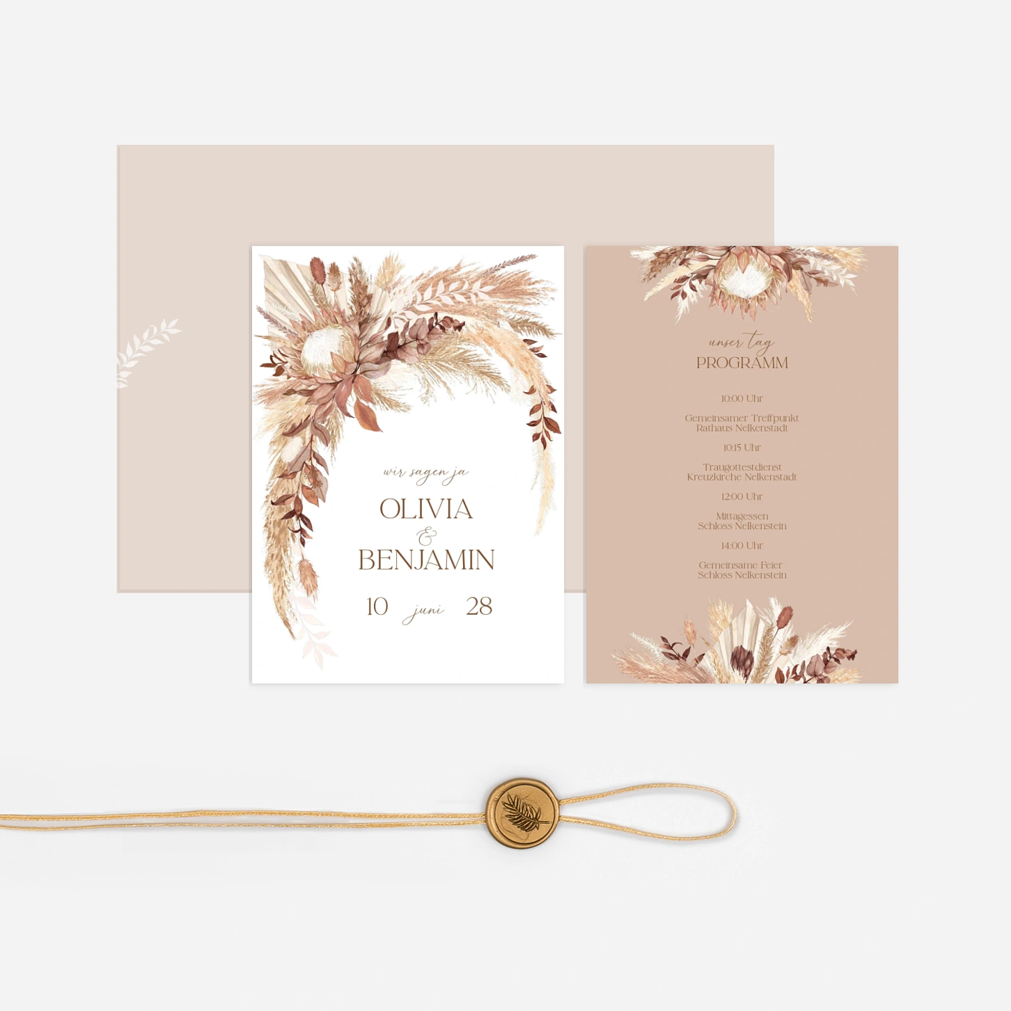 Hochzeitseinladung Sanftes Bouquet