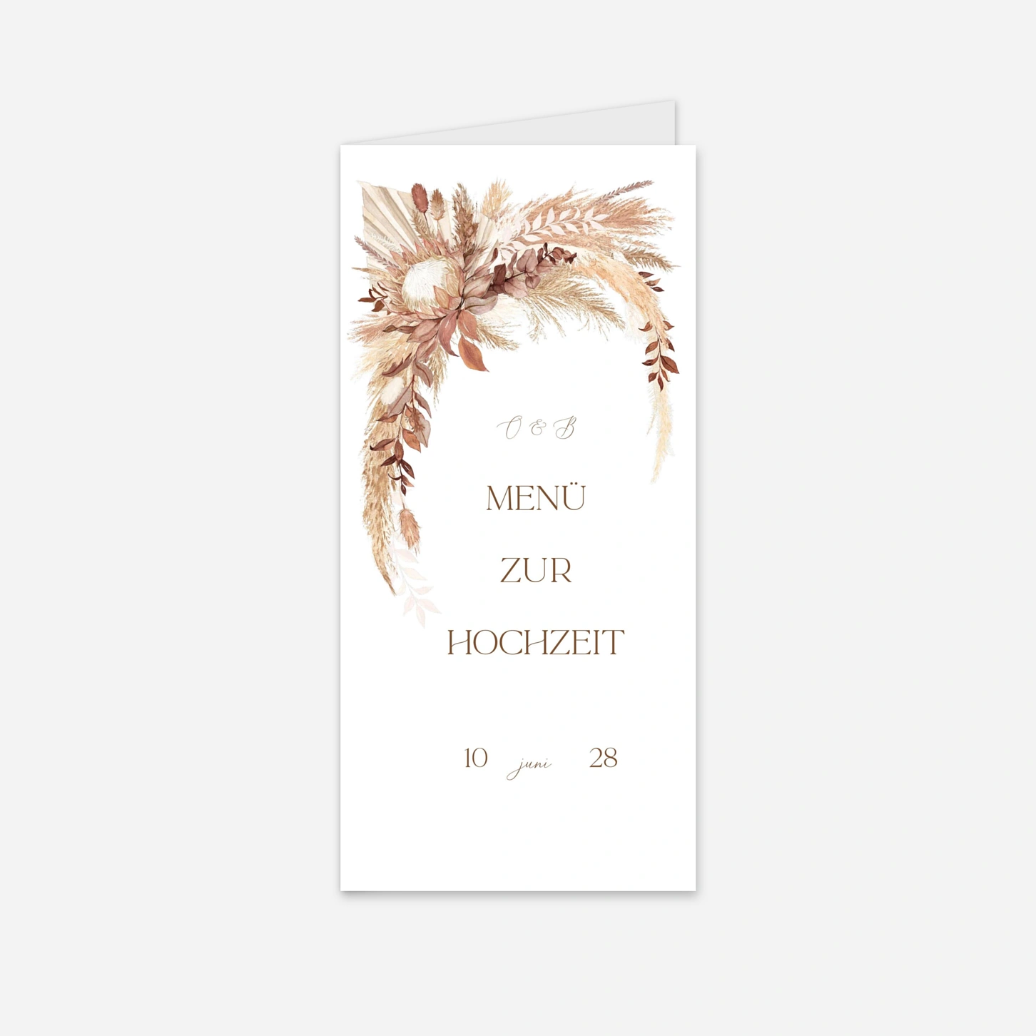 Menükarte Hochzeit Sanftes Bouquet