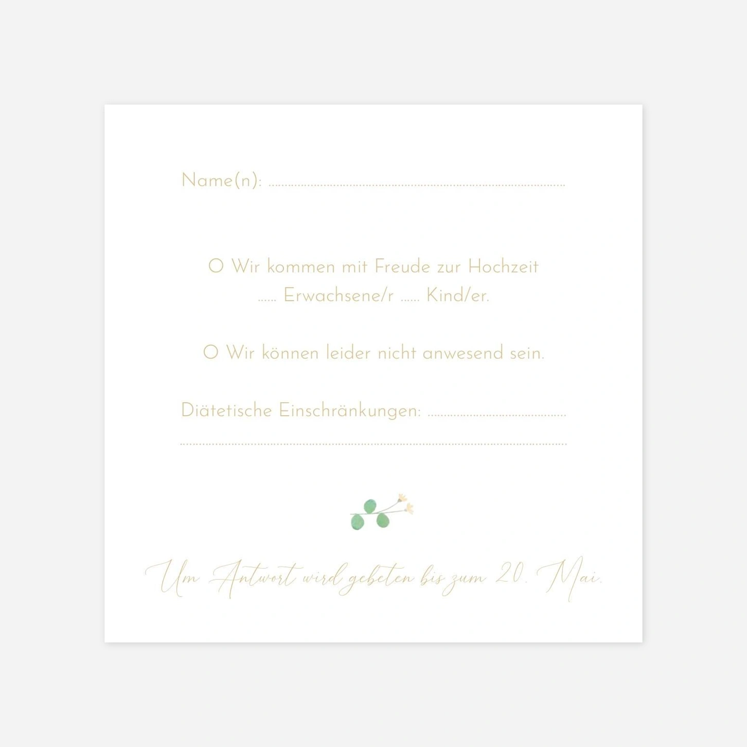 Antwortkarte Hochzeit Blumenkreis