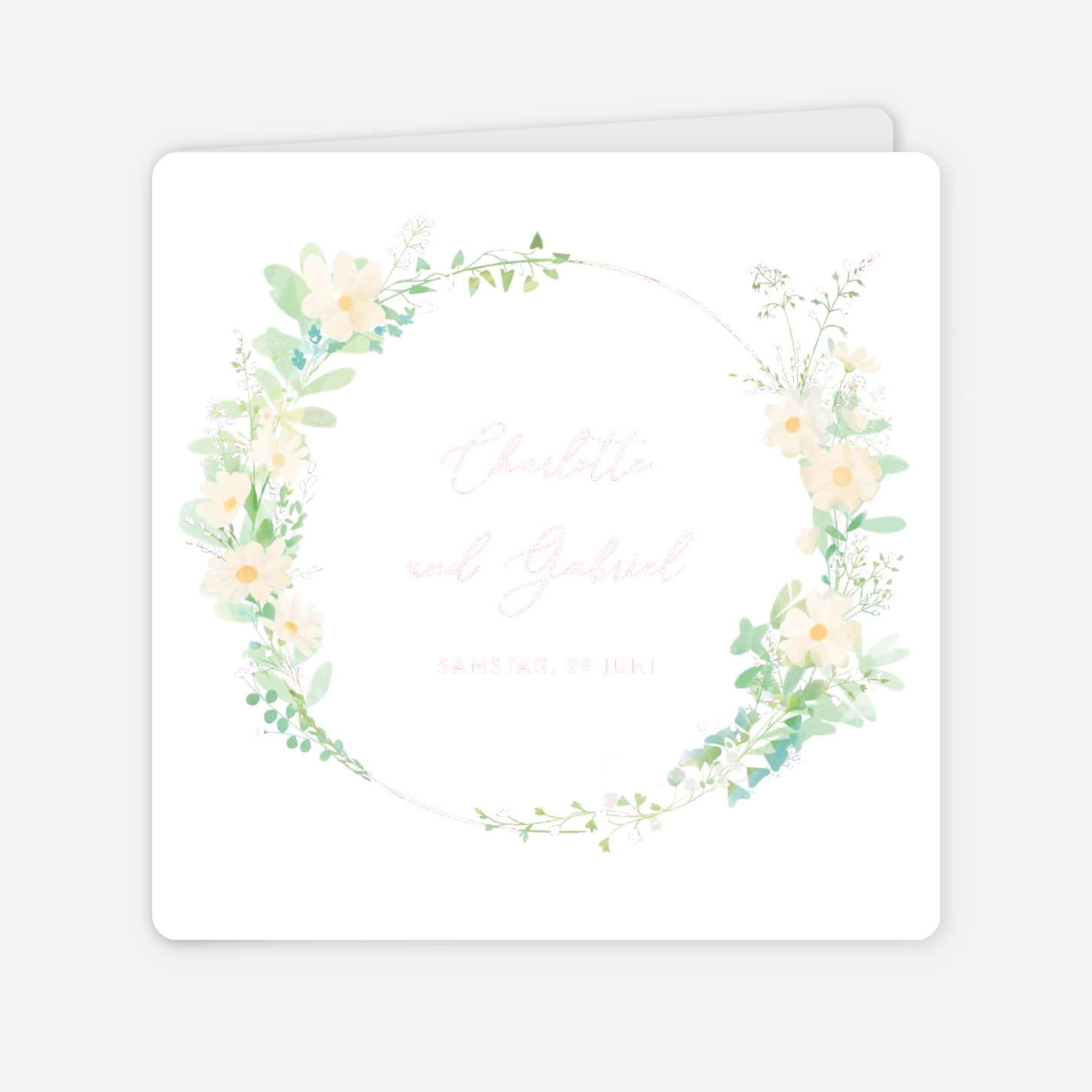 Hochzeitseinladung Blumenkreis