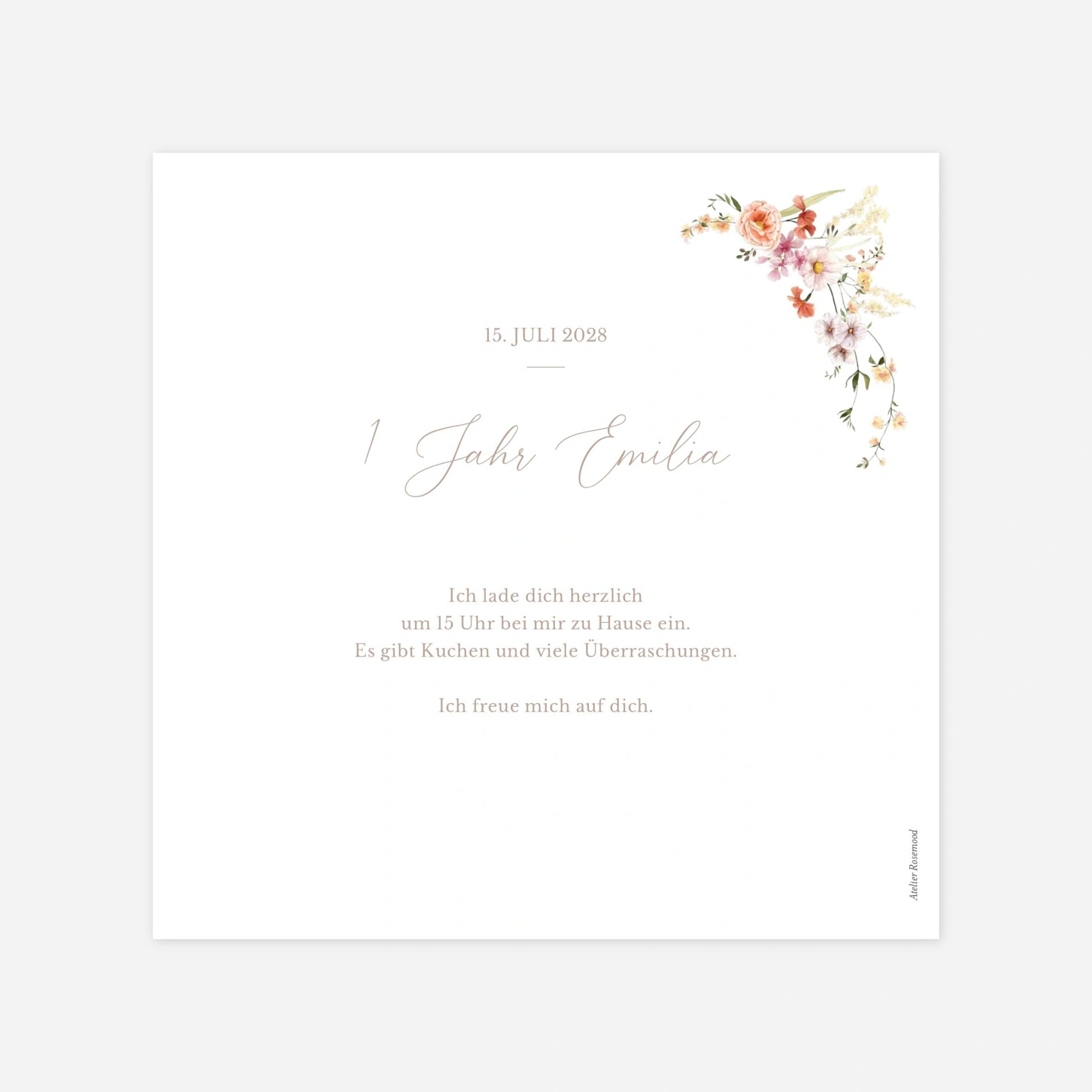 Kindergeburtstagseinladung Blüte