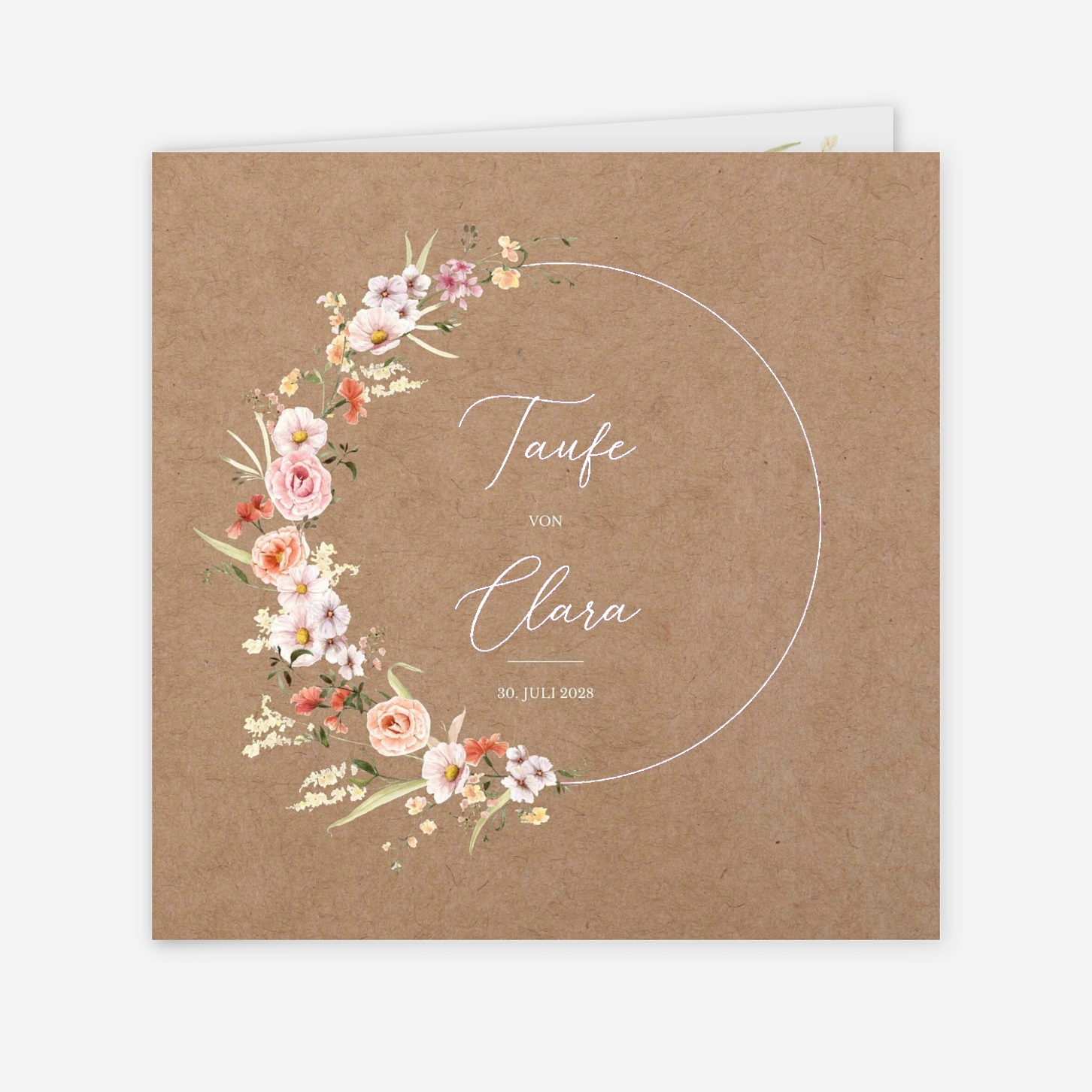 Taufeinladung Blüte