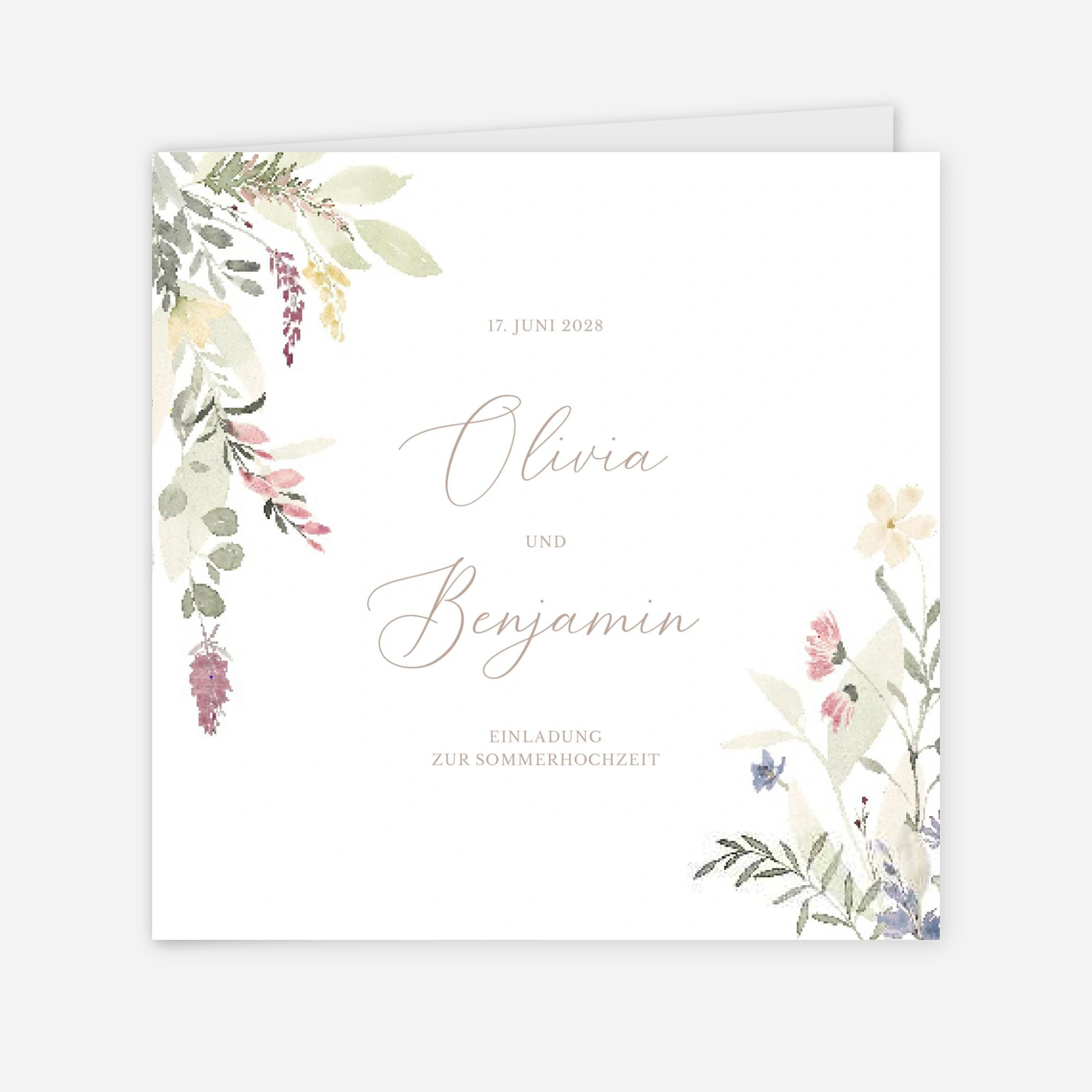 Hochzeitseinladung Zarte Wildblüten
