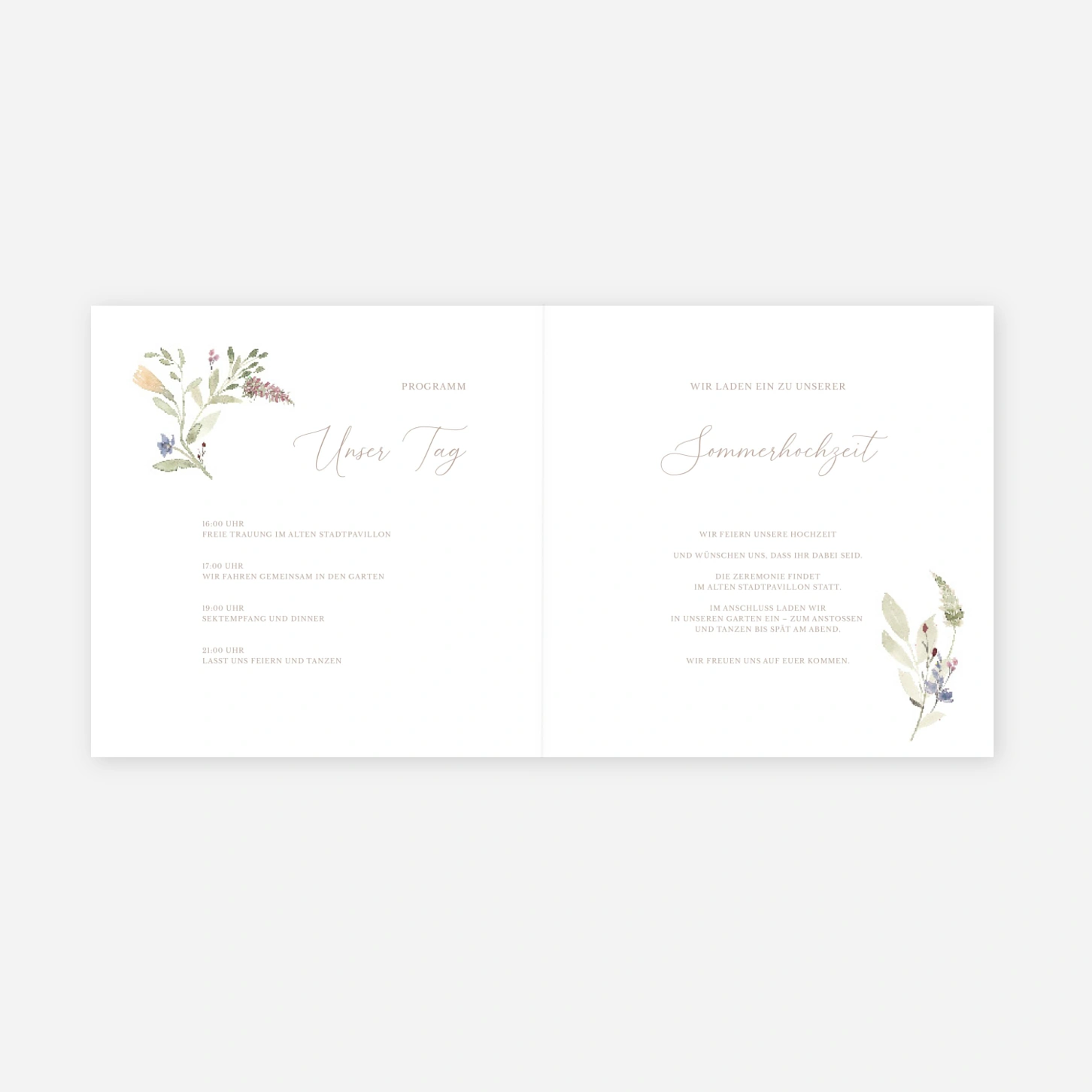Hochzeitseinladung Zarte Wildblüten