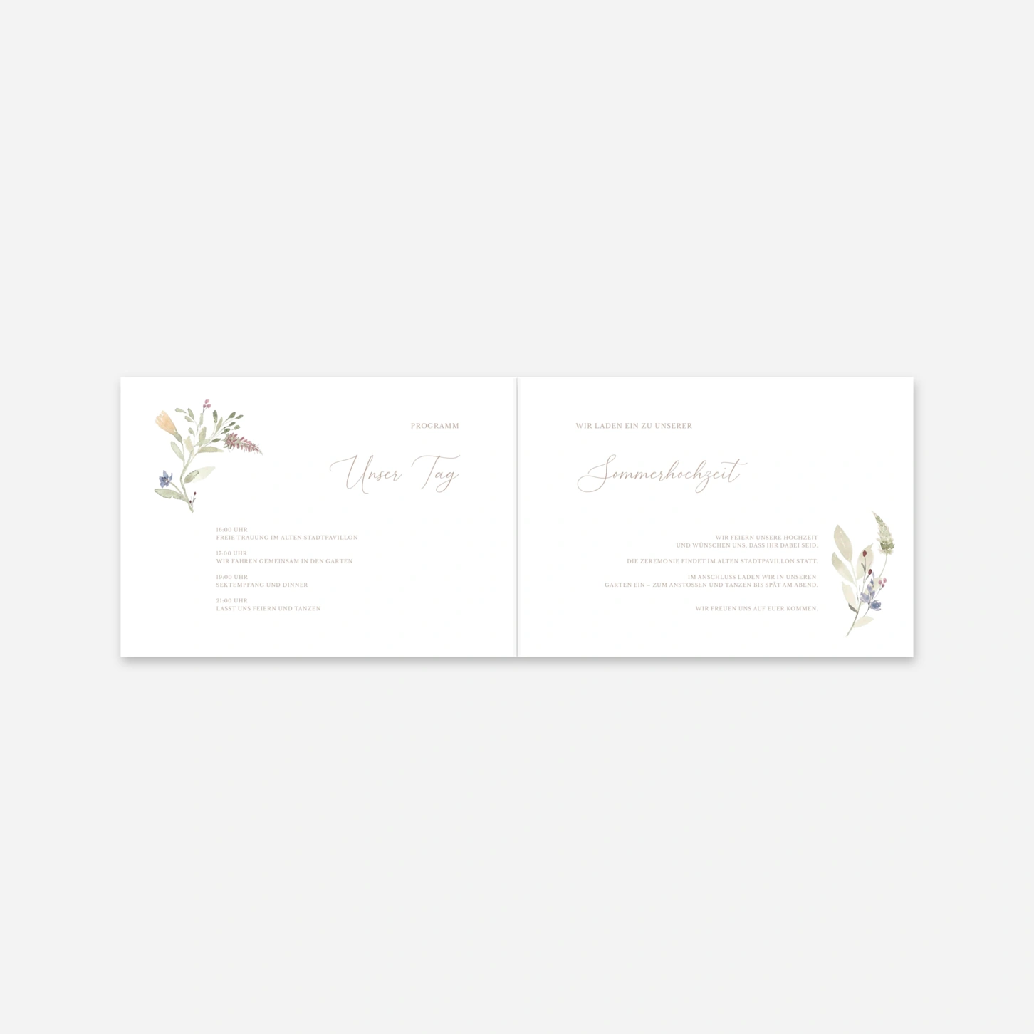Hochzeitseinladung Zarte Wildblüten