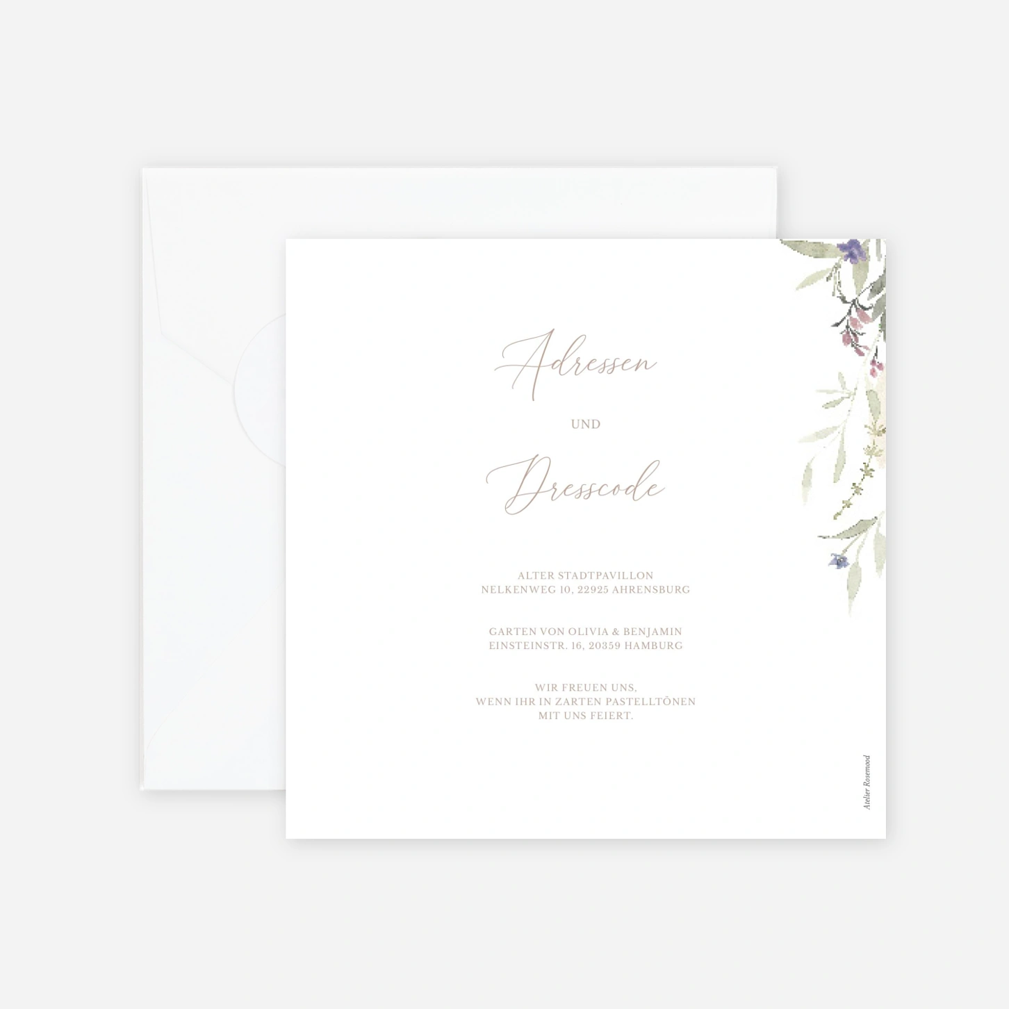 Hochzeitseinladung Zarte Wildblüten