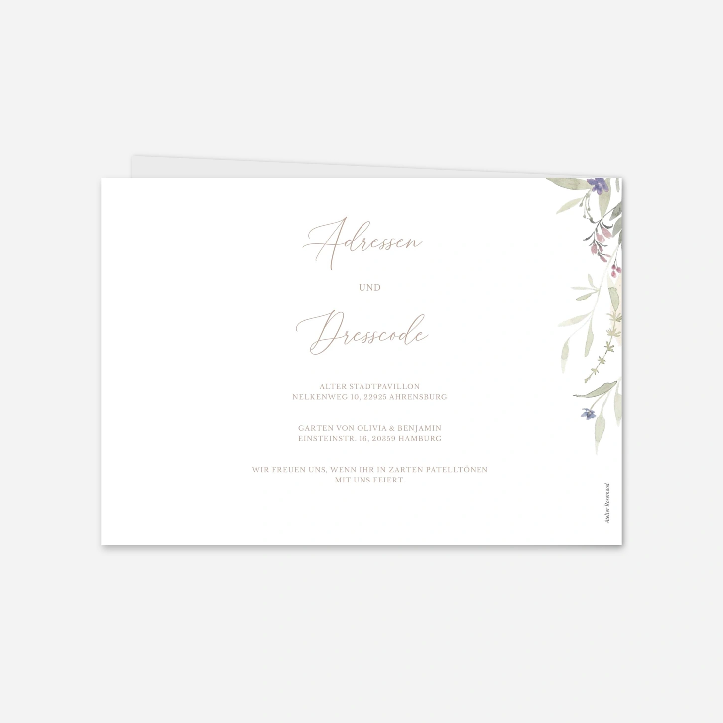 Hochzeitseinladung Zarte Wildblüten
