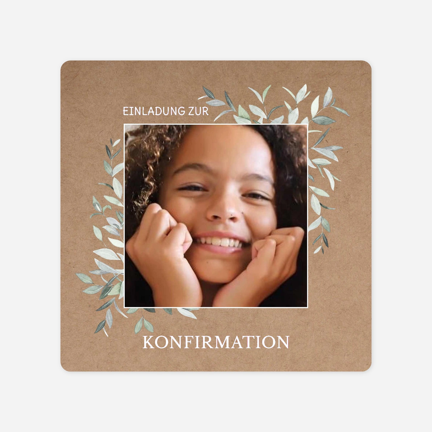 Konfirmationseinladung Blätterwiege