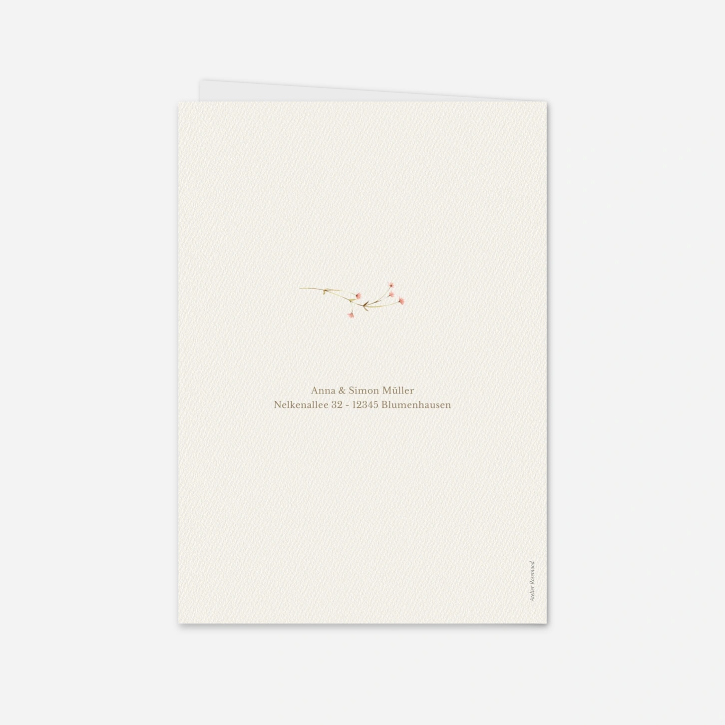 Dankeskarte Hochzeit Blütenmonogramm