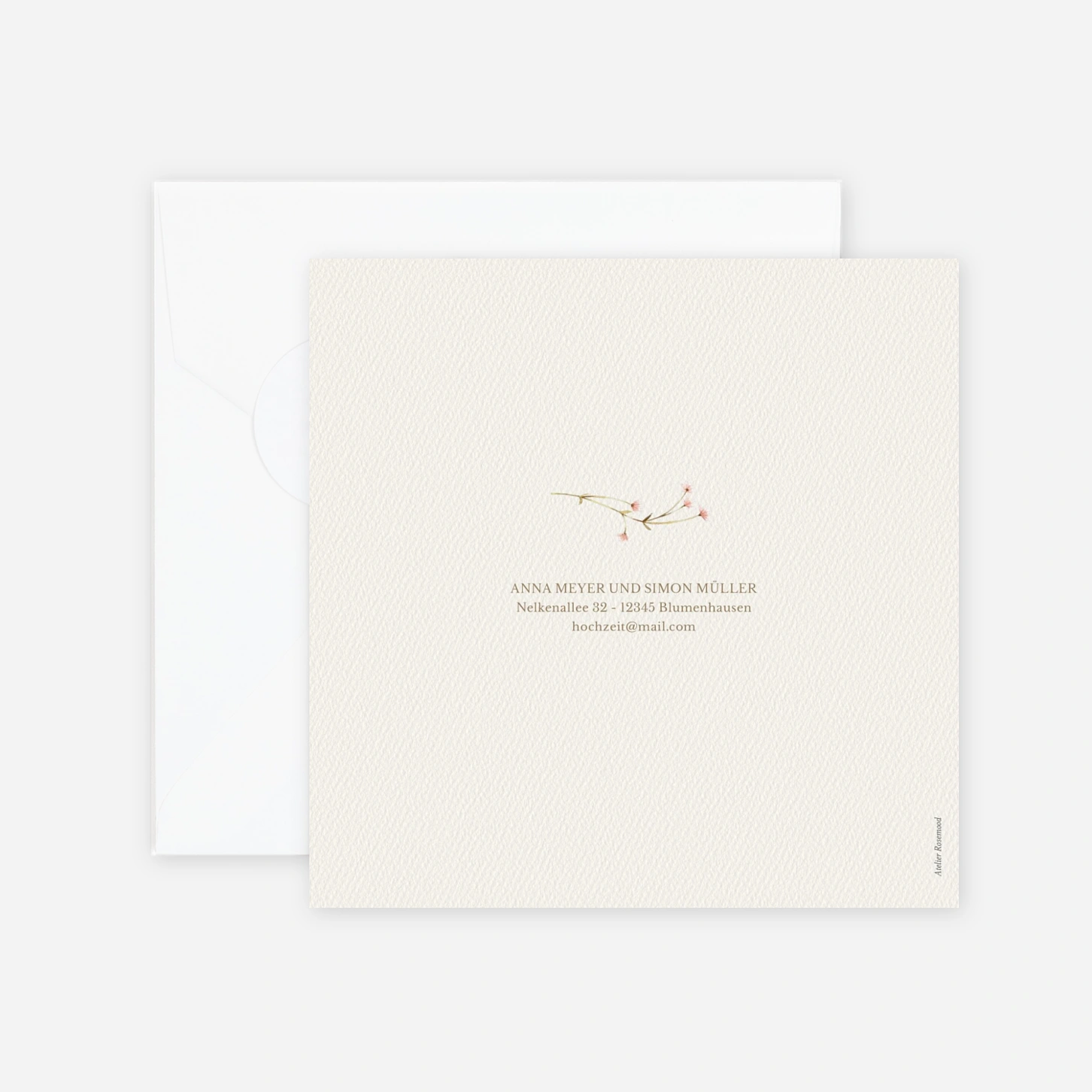Hochzeitseinladung Blütenmonogramm