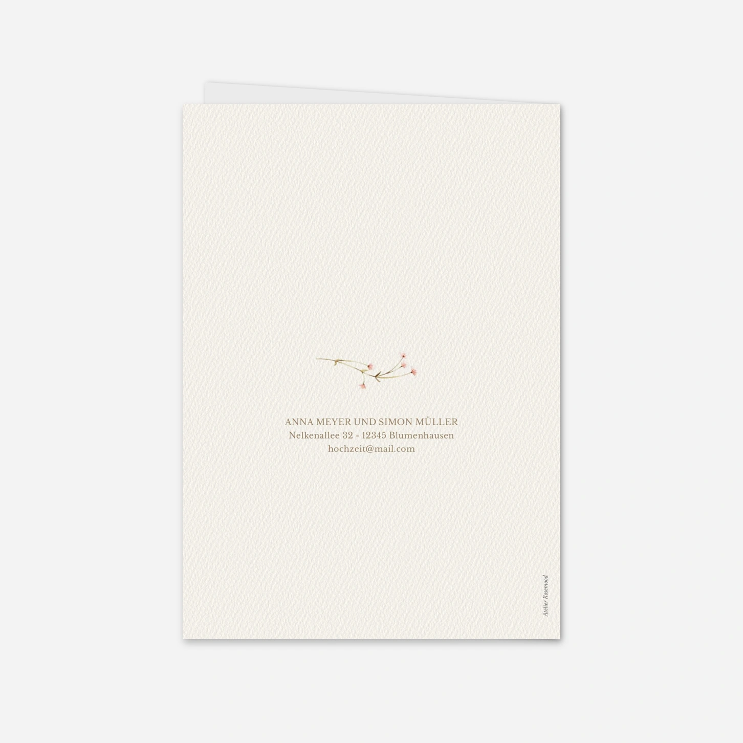 Hochzeitseinladung Blütenmonogramm