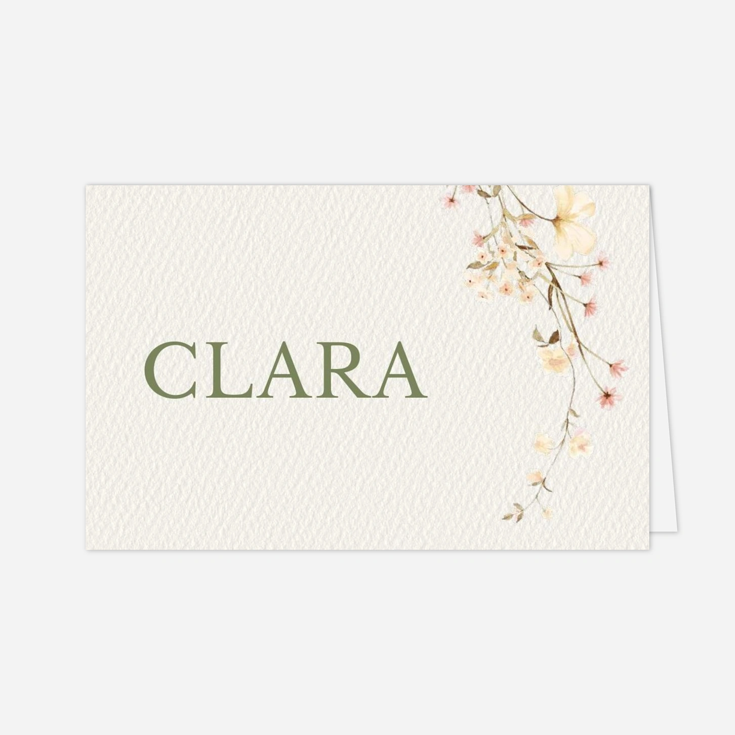 Platzkarte Hochzeit Blütenmonogramm