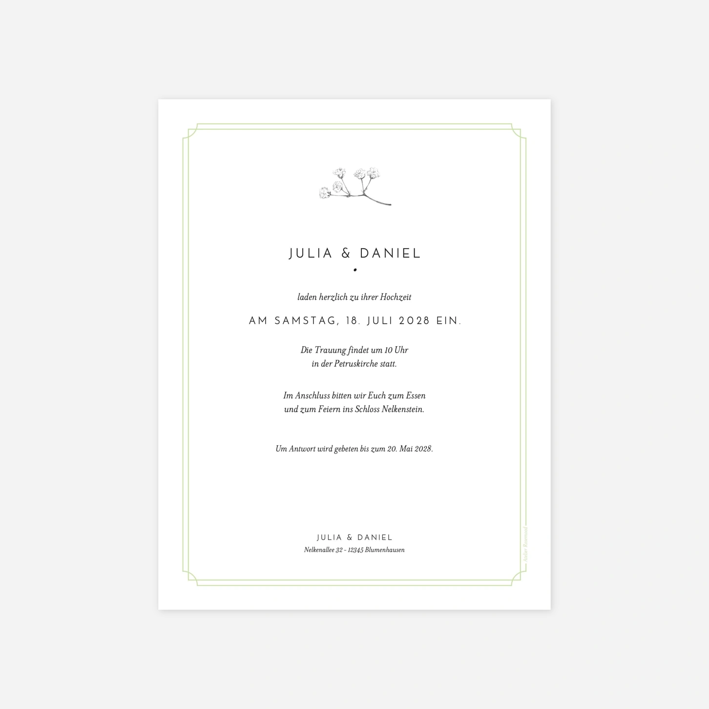 Hochzeitseinladung Botanik