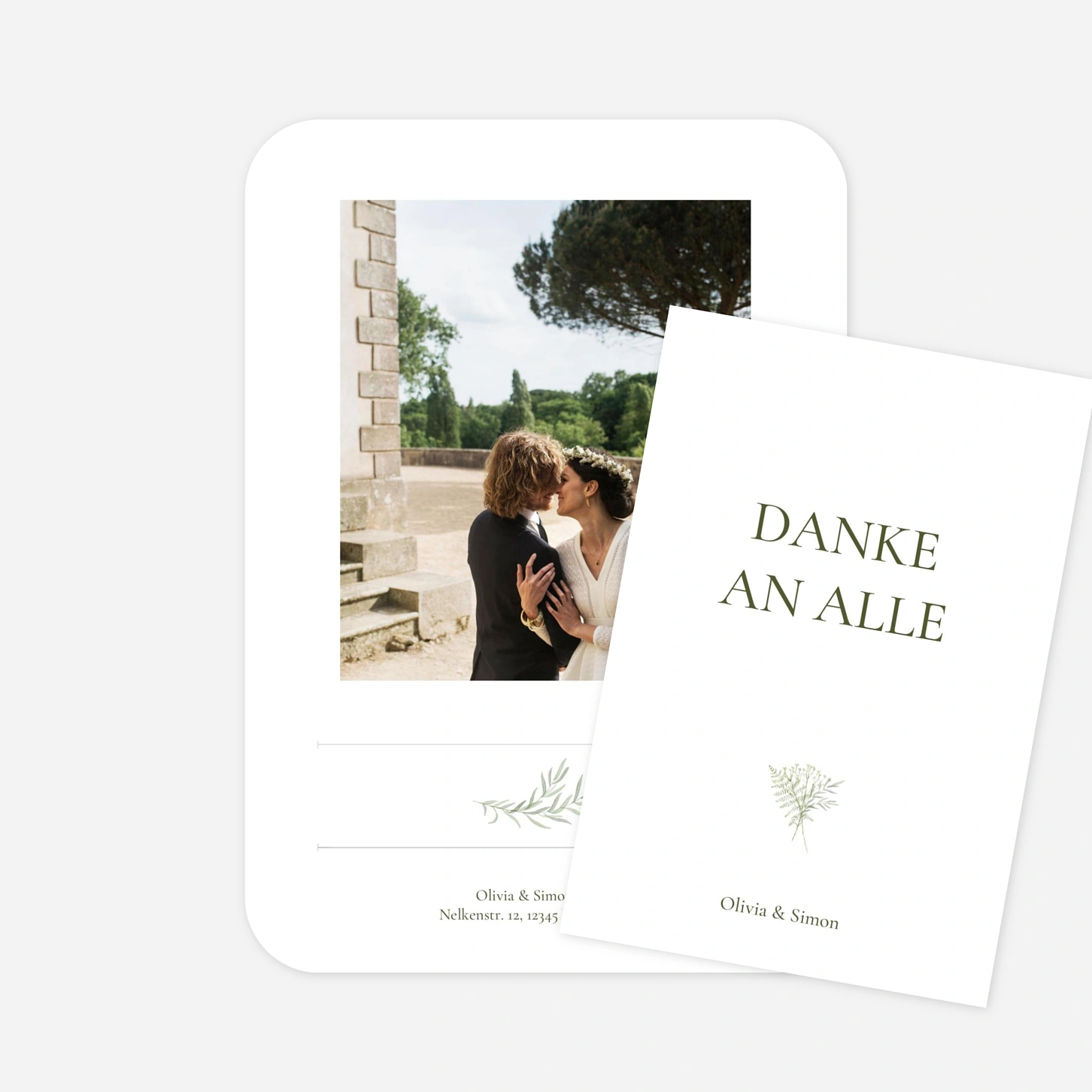 Dankeskarte Hochzeit Botanic