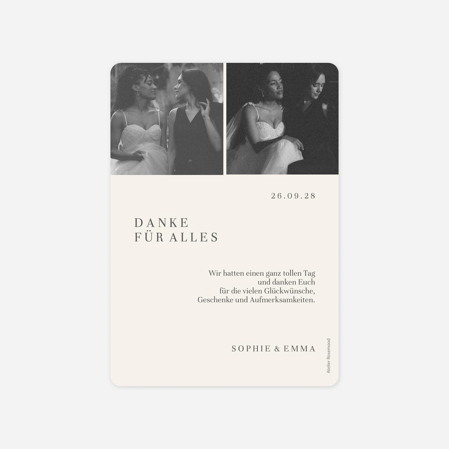 Dankeskarte Hochzeit Botanische Zartheit