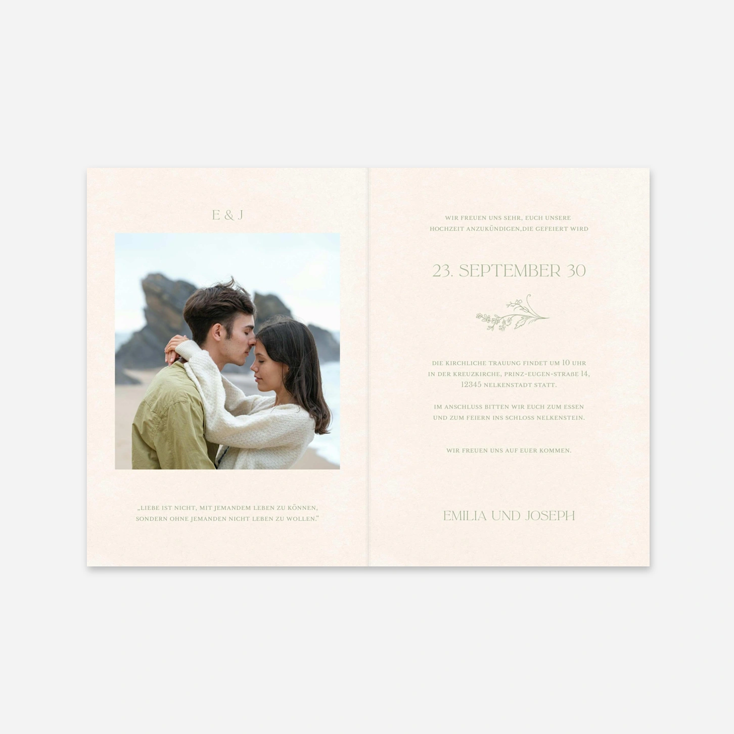 Hochzeitseinladung Blütenzweig