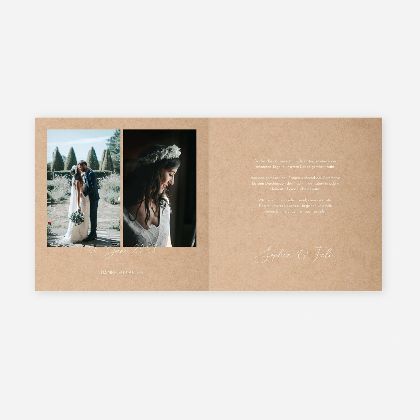 Dankeskarte Hochzeit Sanfter Einklang