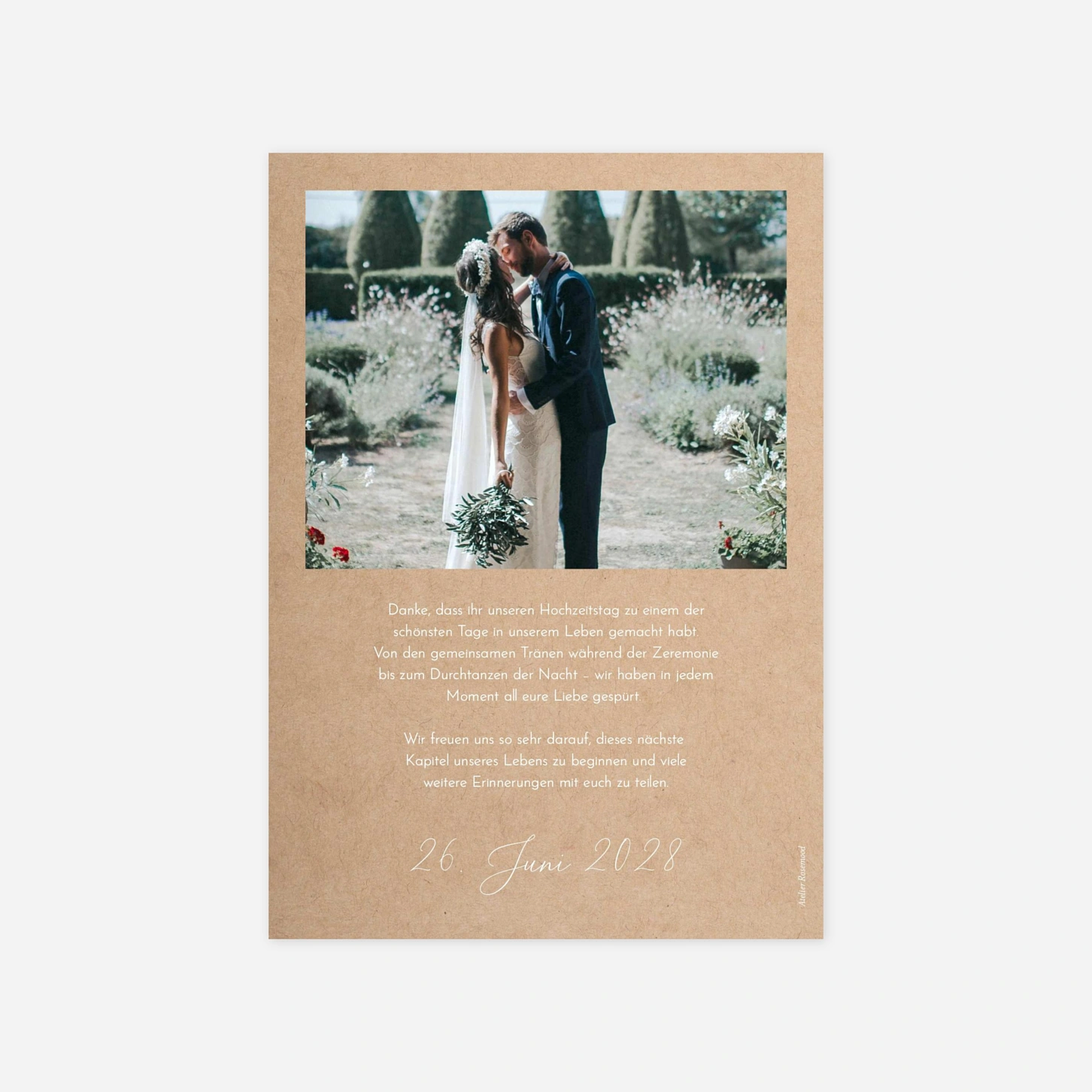 Dankeskarte Hochzeit Sanfter Einklang