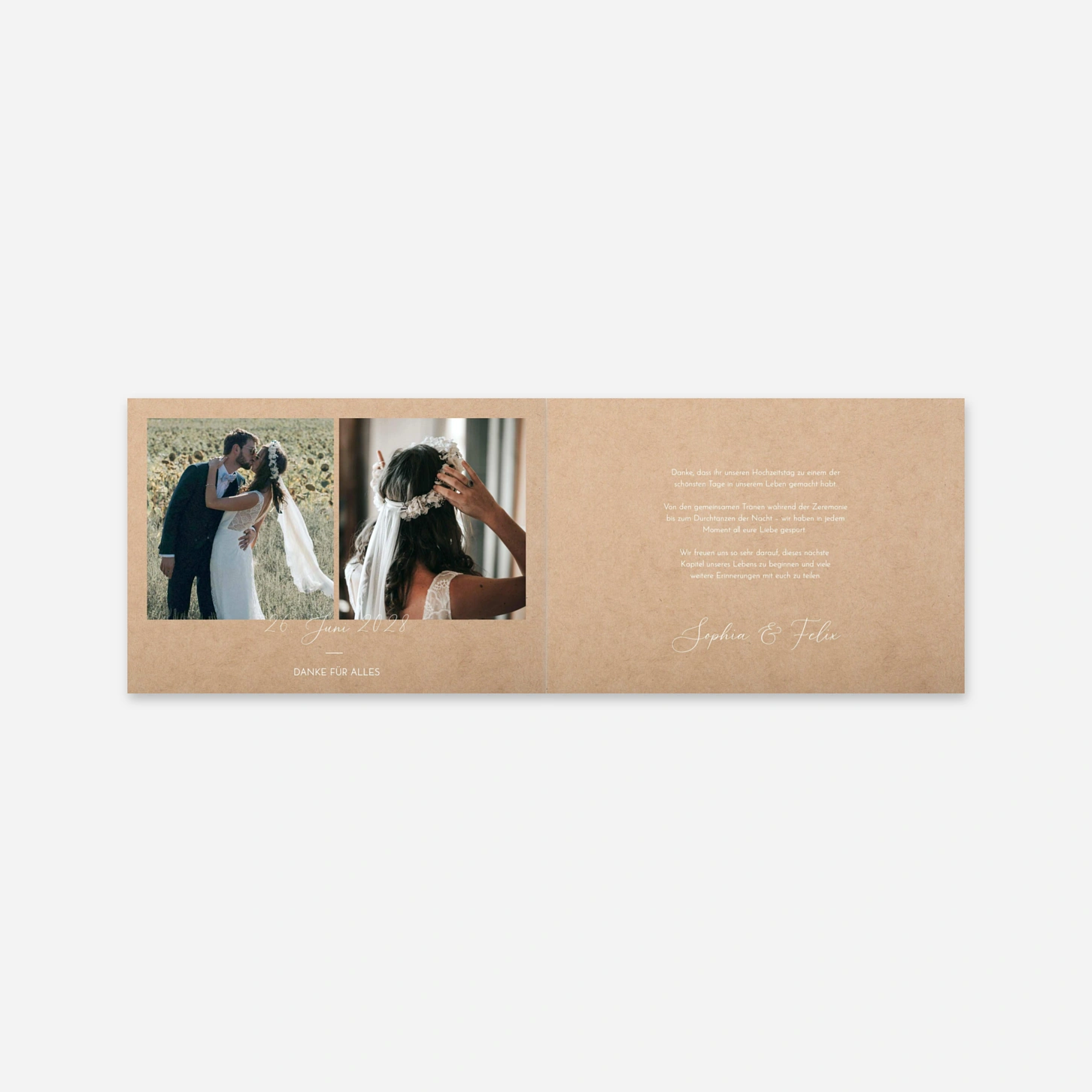 Dankeskarte Hochzeit Sanfter Einklang