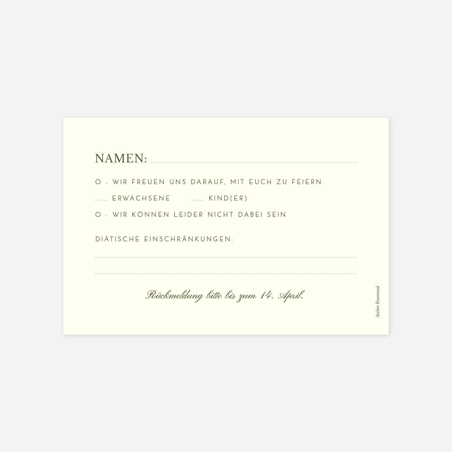 Antwortkarte Hochzeit Dolce Amore