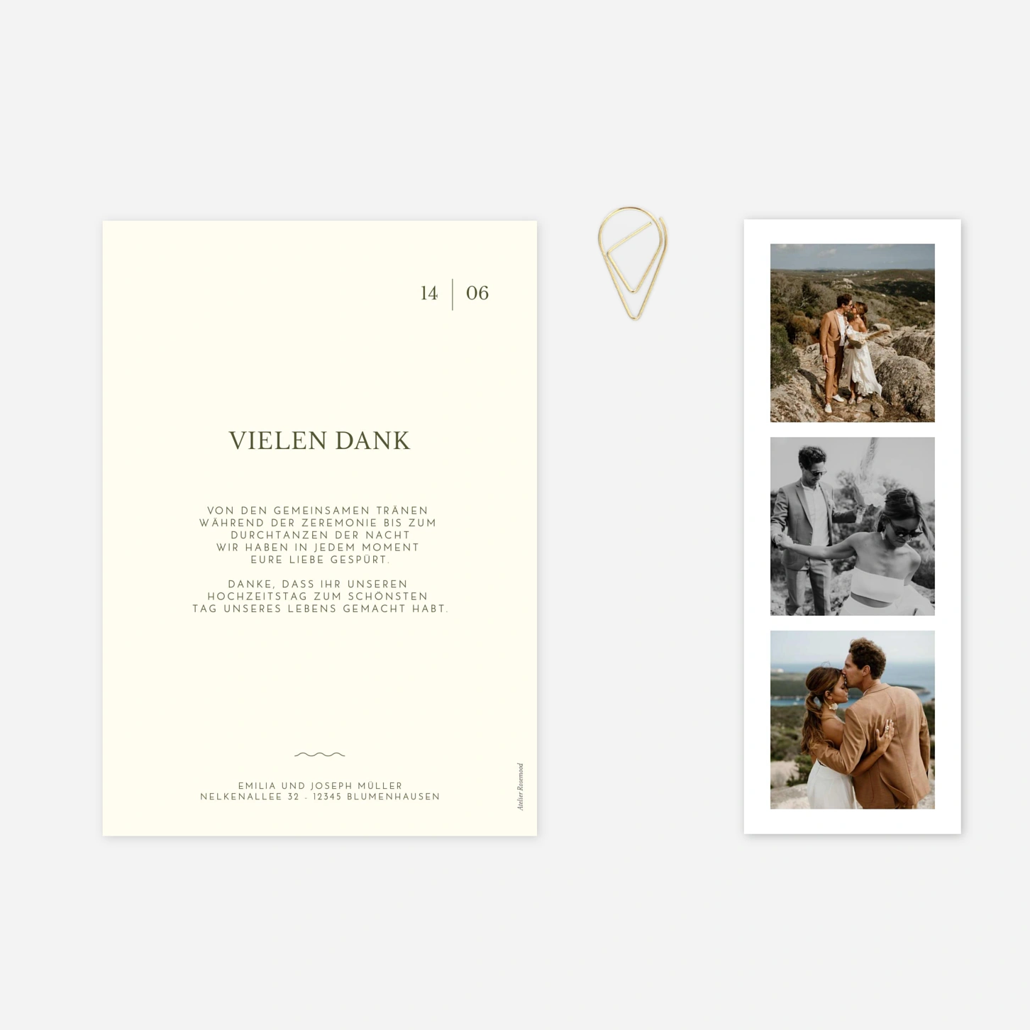 Dankeskarte Hochzeit Dolce Amore