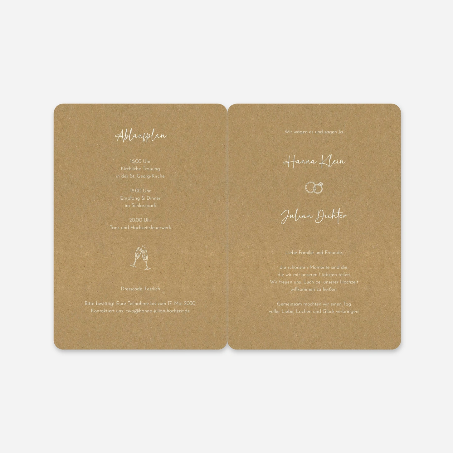 Hochzeitseinladung Doodles