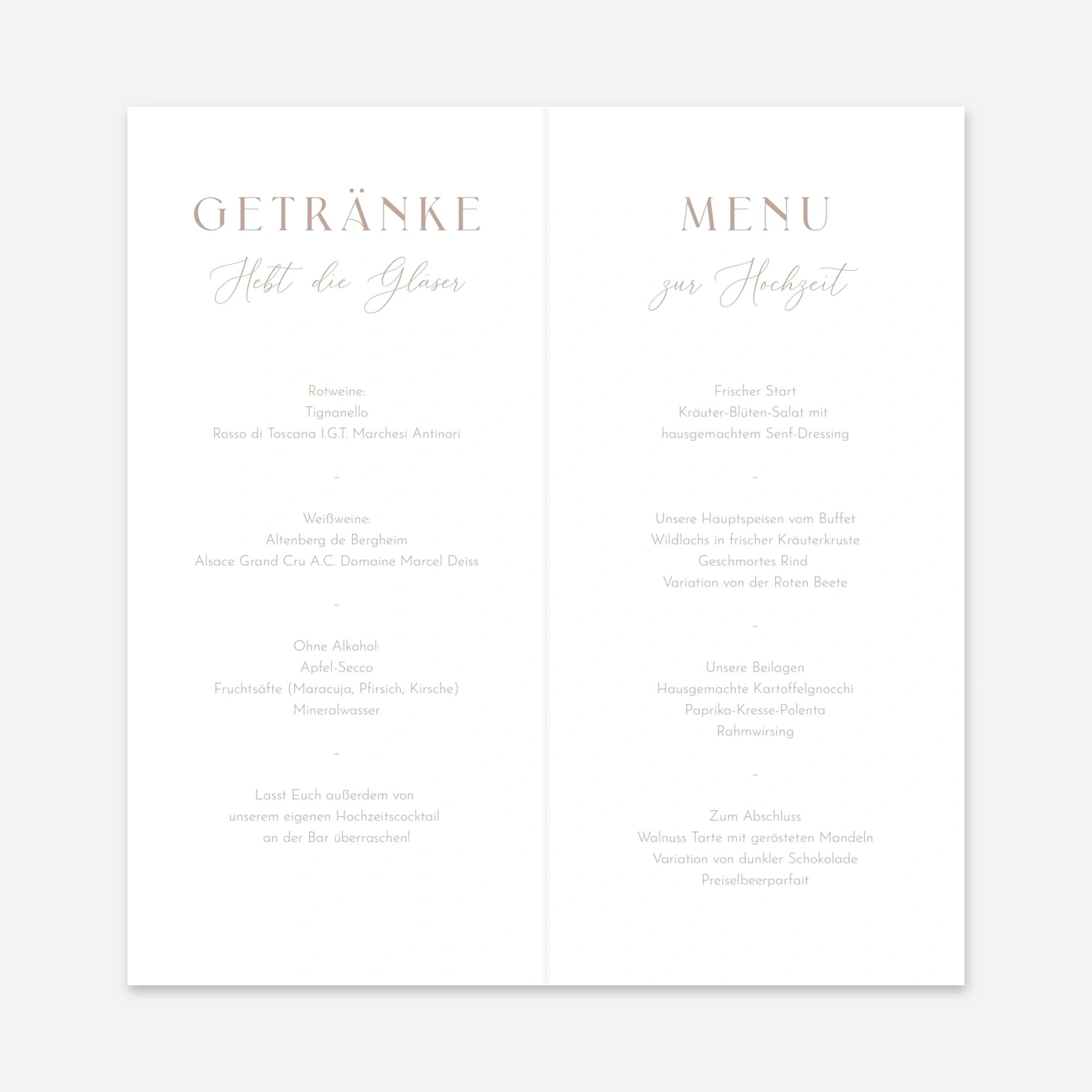 Menükarte Hochzeit Endlich Wir