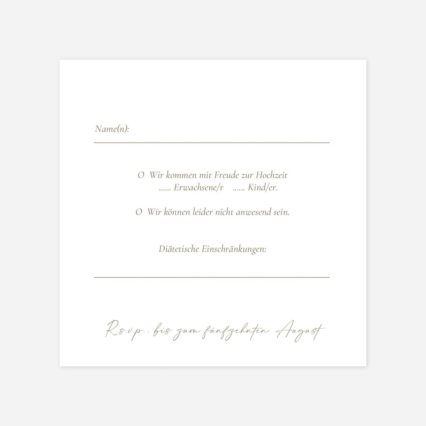 Antwortkarte Hochzeit Eines Morgens