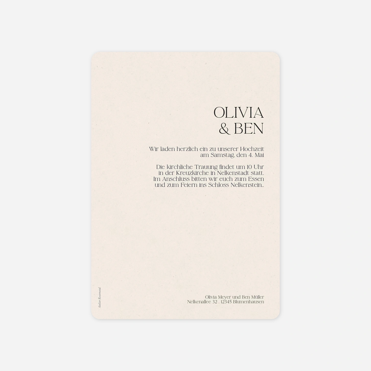 Hochzeitseinladung Ein Tag