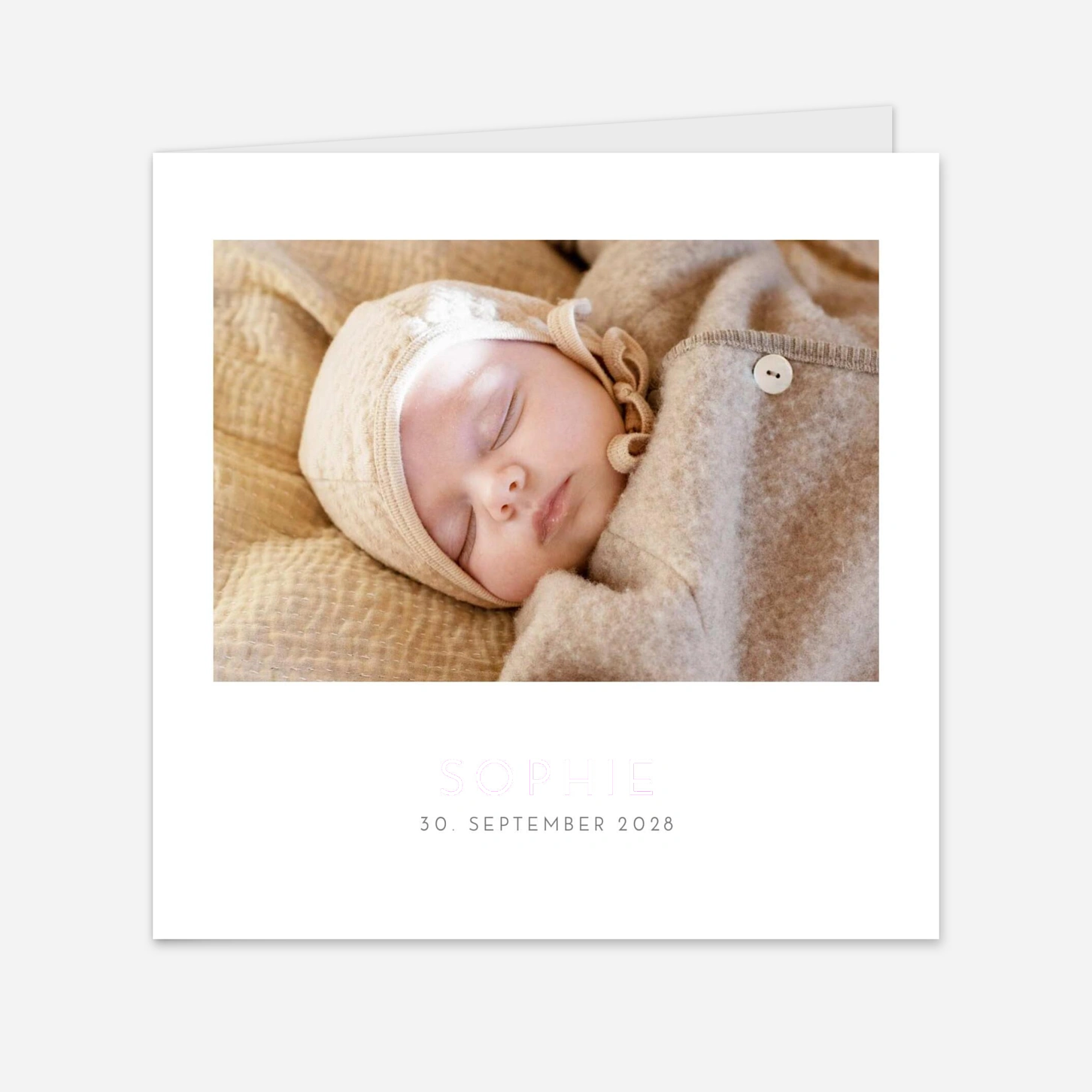 Geburtskarte Elegant 4 Fotos