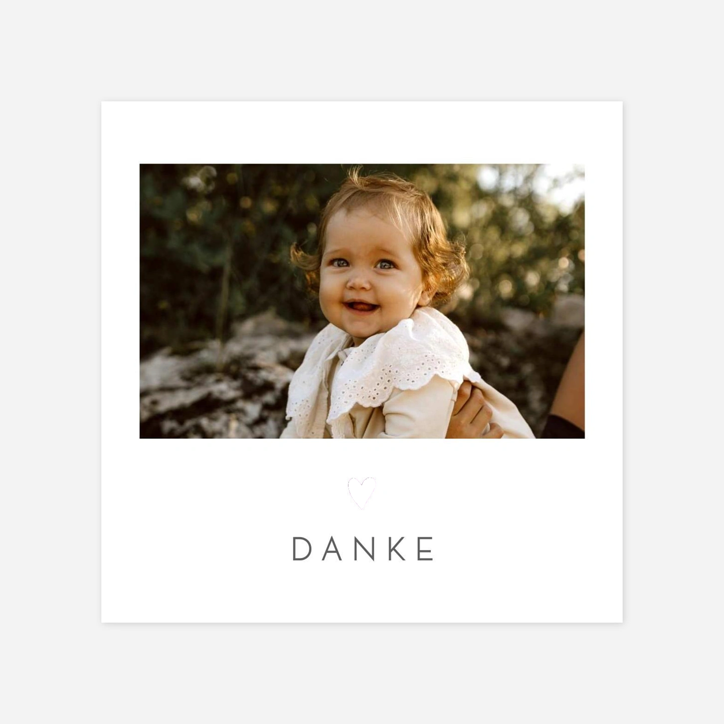 Dankeskarte Taufe Elegant Herz