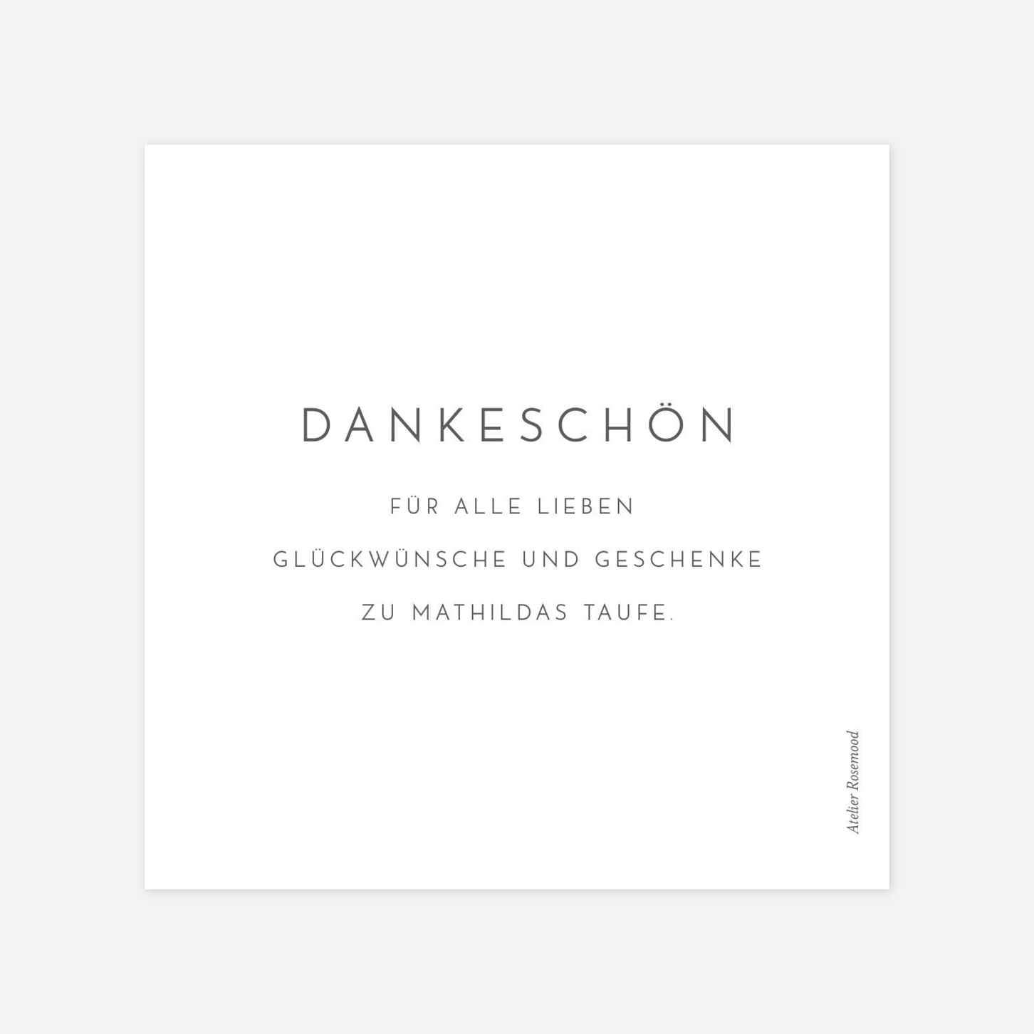 Dankeskarte Taufe Elegant Herz