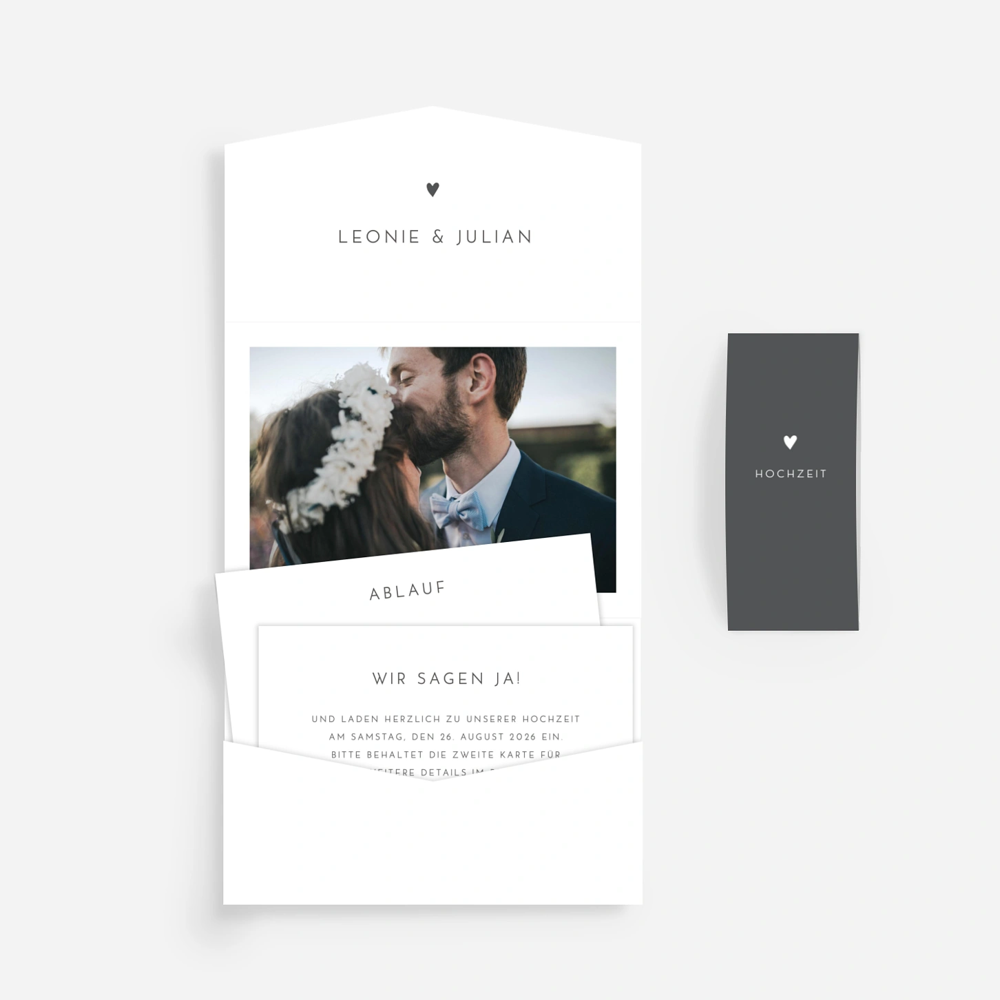 Hochzeitseinladung Elegant Herz