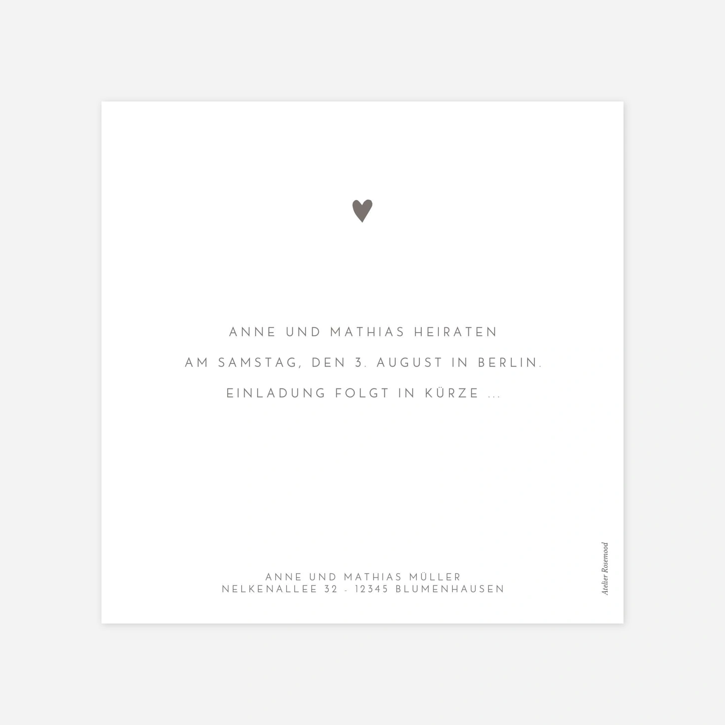 Save-the-Date Karte Elegant Herz