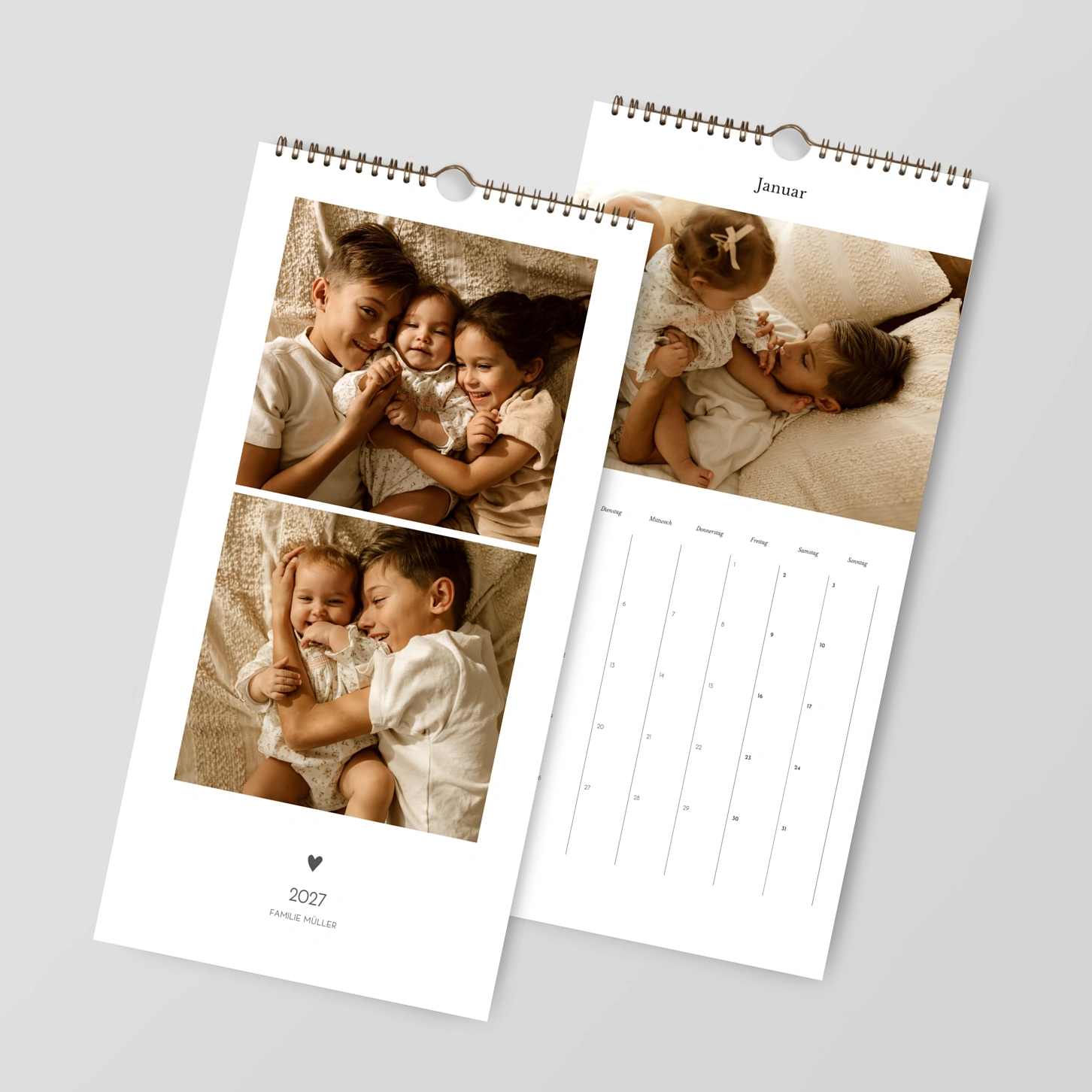 Wandkalender personalisierbare Felder Elegant Herz