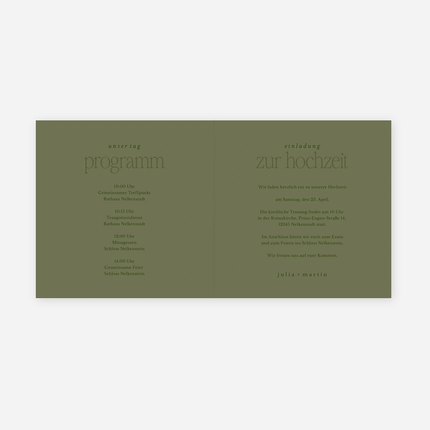 Hochzeitseinladung Ein Leben lang